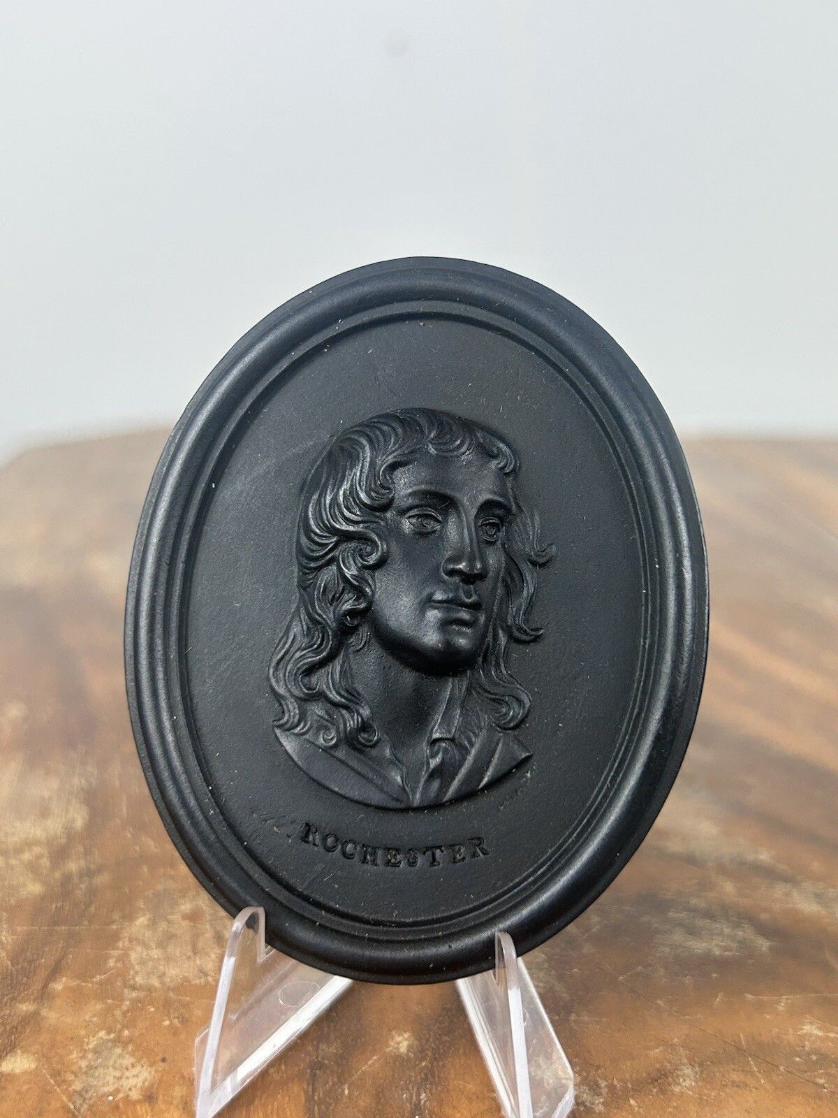 Wedgwood 18thc Black Basalt Jasperware Medallion Portrait John Wilmot