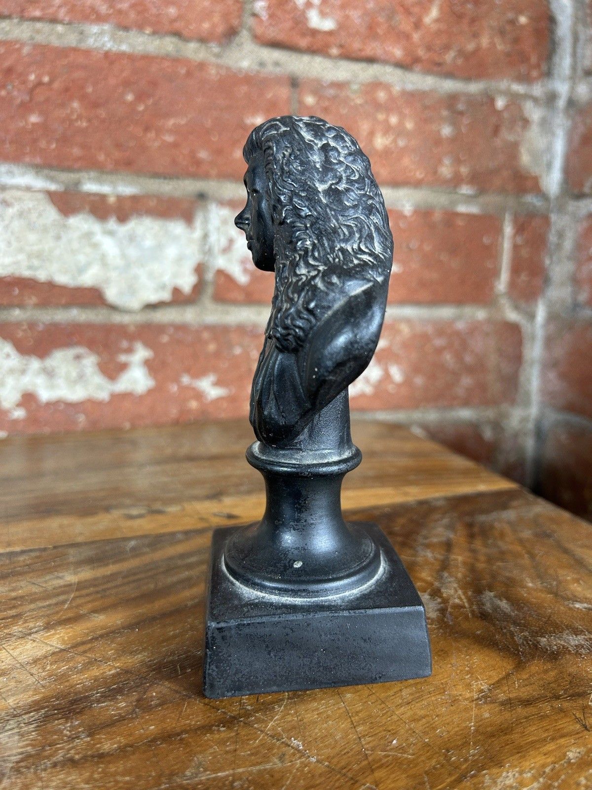 19th C French Black Basalt Bust Figurine – Rare Antique Sculpture 15cm photo 269.0