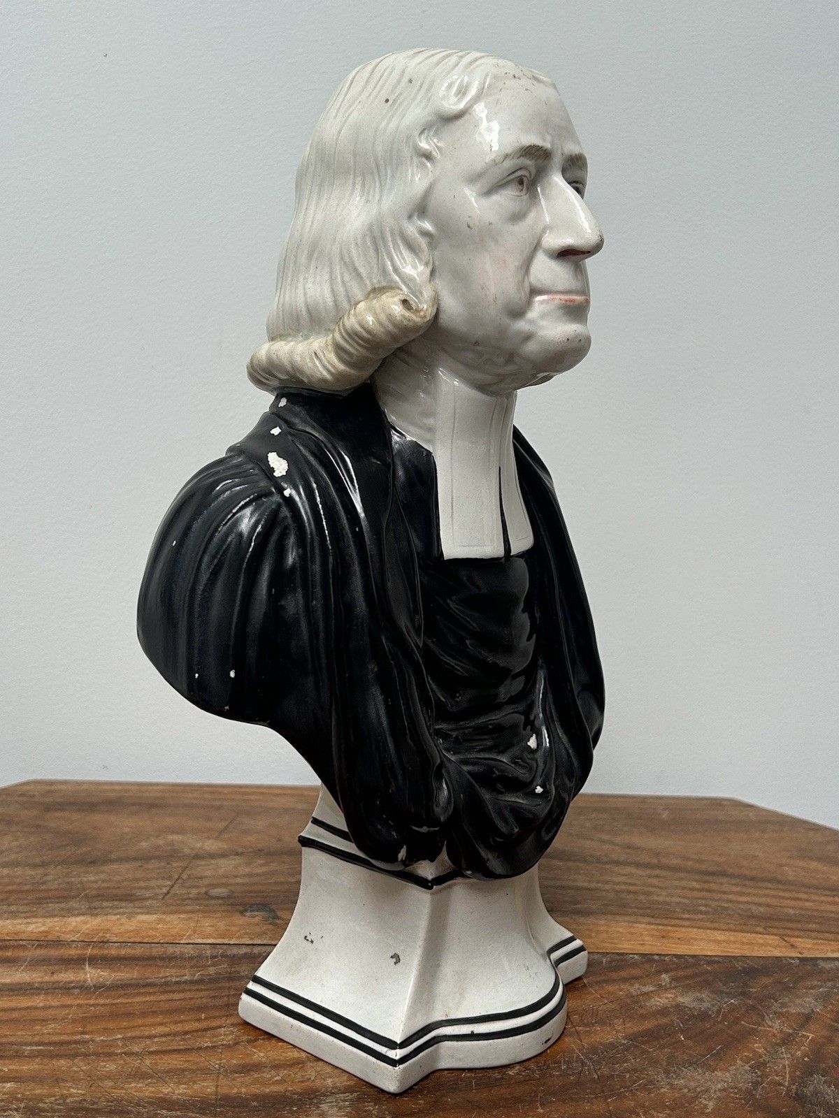 Enoch Wood Staffordshire Pearlware Bust Of Rev John Wesley, 30cm photo furniture