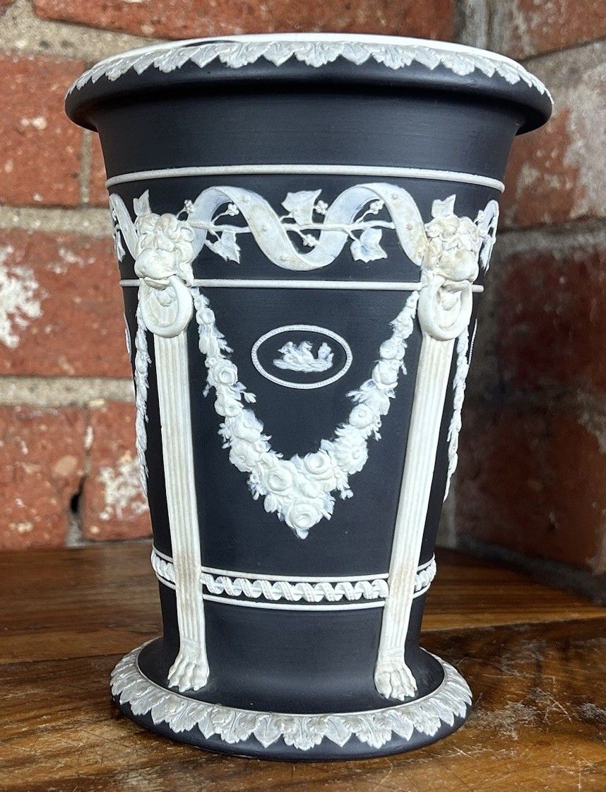 Wedgwood Blue Jasperware Monopodia Planter Vase 19cm Classical Elegant photo Home Decor