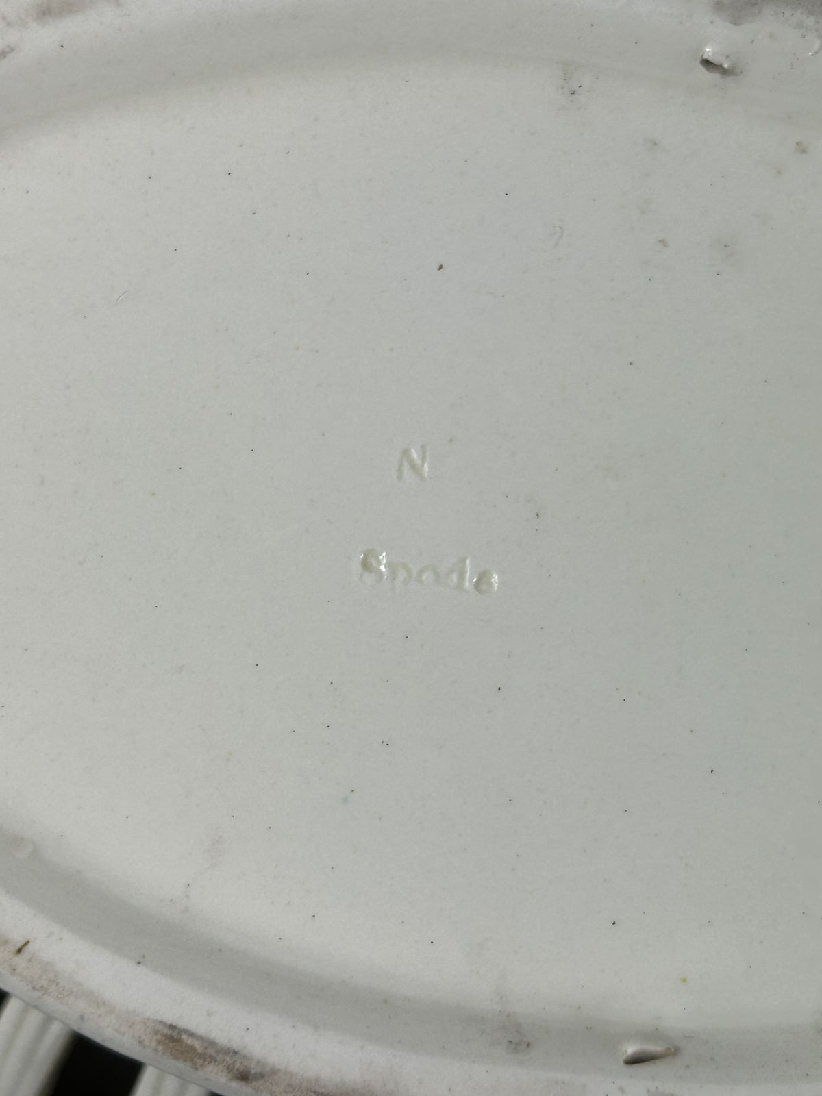 photo vintage Antique Spode Creamware Reticulated Two Handle Centerpiece Bowl