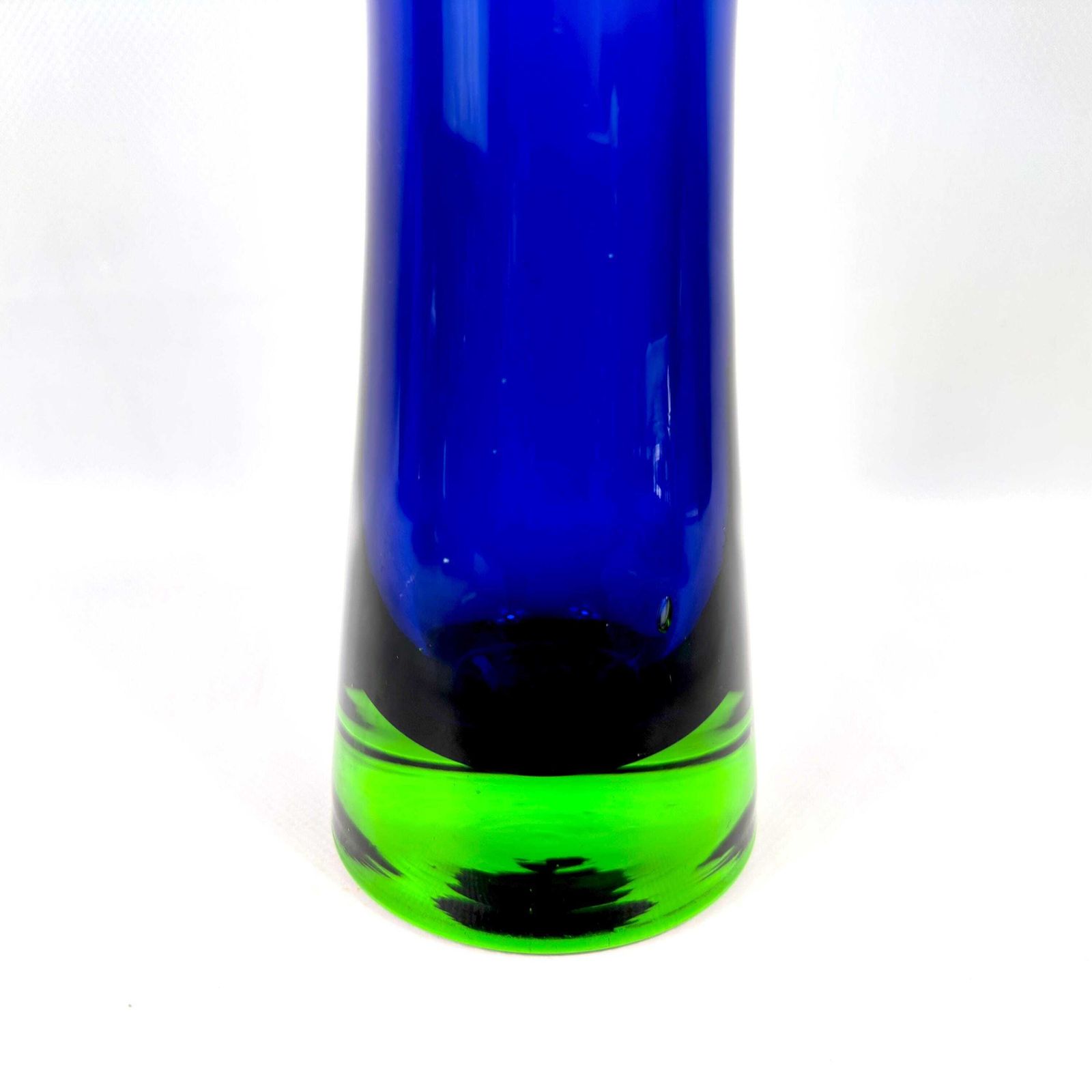 Art Glass Vase – Blue Green Bo Borgström For åseda, 1960s, 30 Cm photo for sale