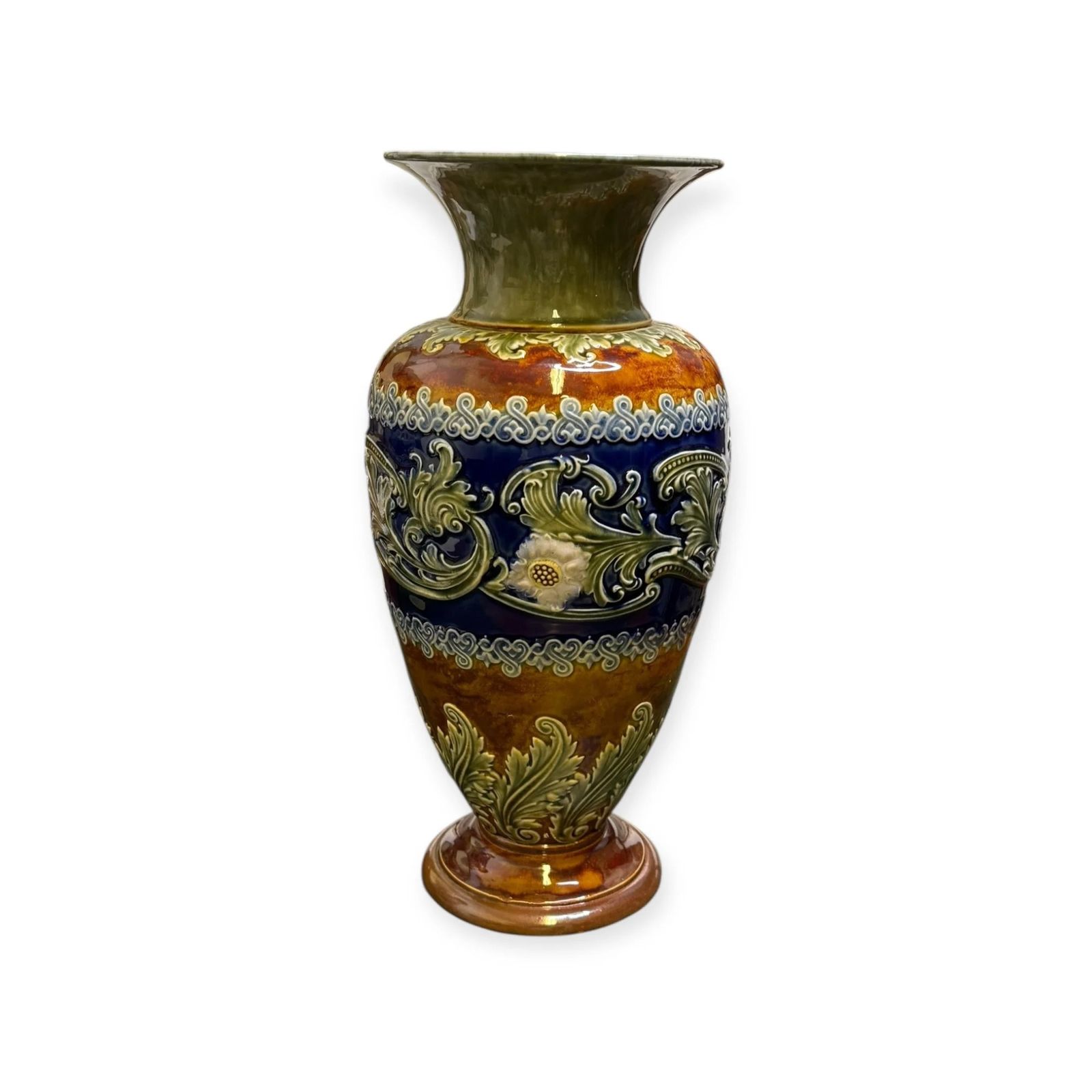 photo furniture Royal Doulton Lambeth Revival Vases (Pair) Decorated By Elizabeth Pepper 2001