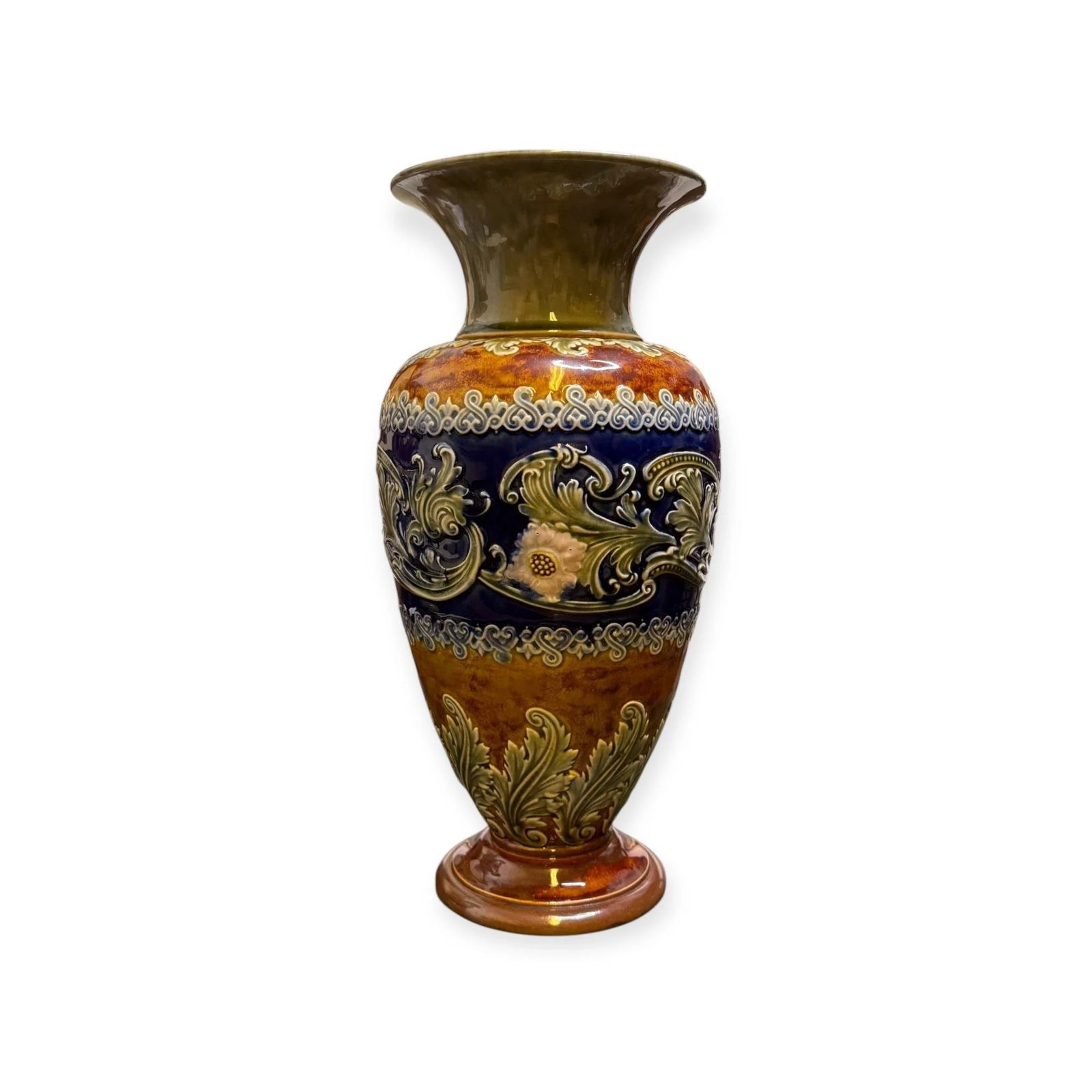 Home Decor Royal Doulton Lambeth Revival Vases (Pair) Decorated By Elizabeth Pepper 2001 photo