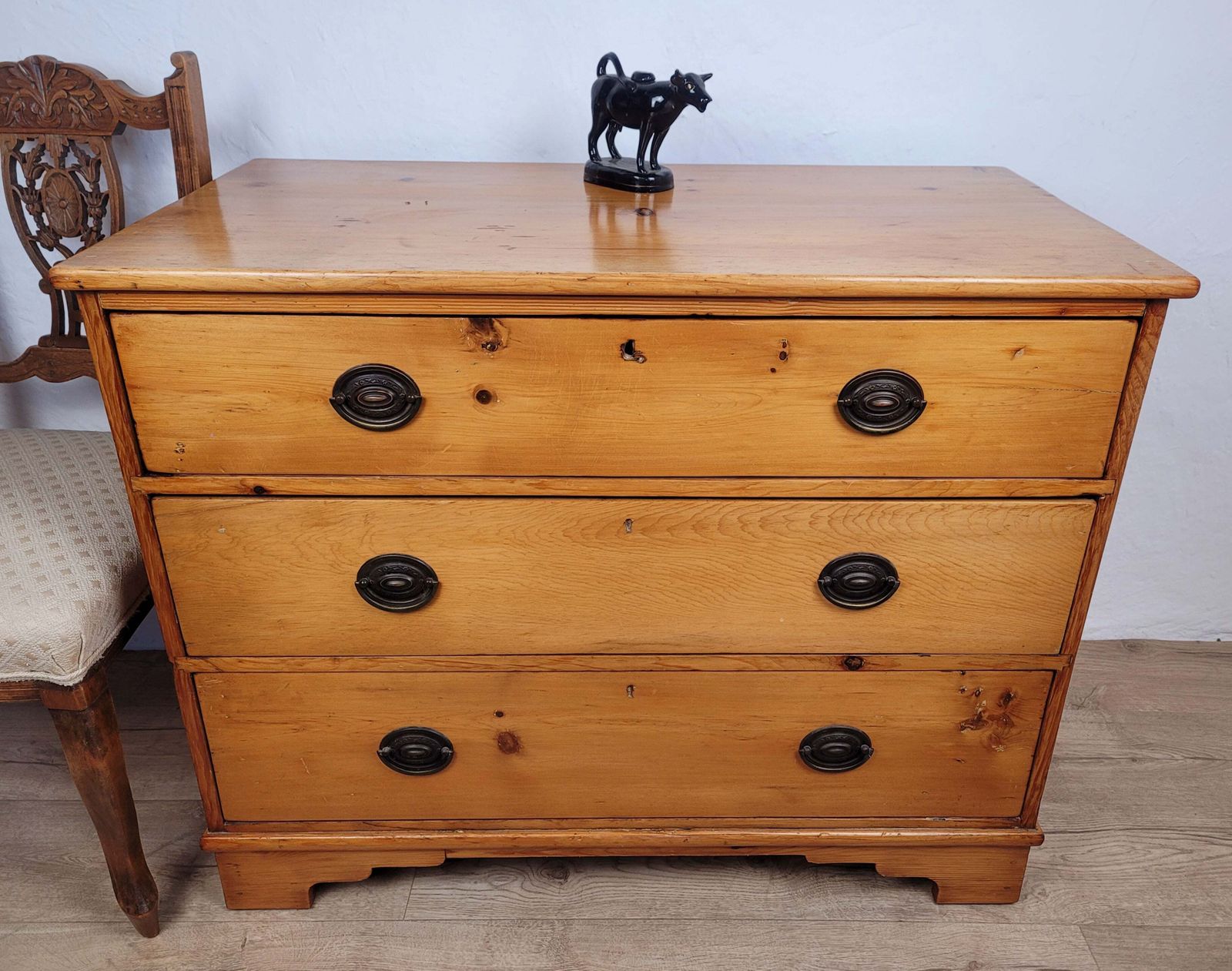 Victorian Chest Of Drawers Pine 3 Drawer Drop Handles 19th C Delivery Available