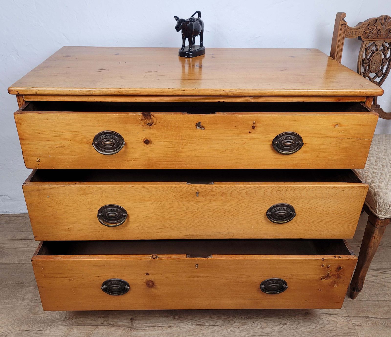 Victorian Chest Of Drawers Pine 3 Drawer Drop Handles 19th C Delivery Available photo furniture