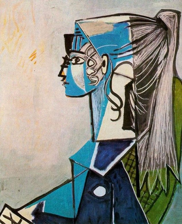 Vintage Framed Print Portrait Of Sylvette David In Green Chair By Pablo Picasso photo buy