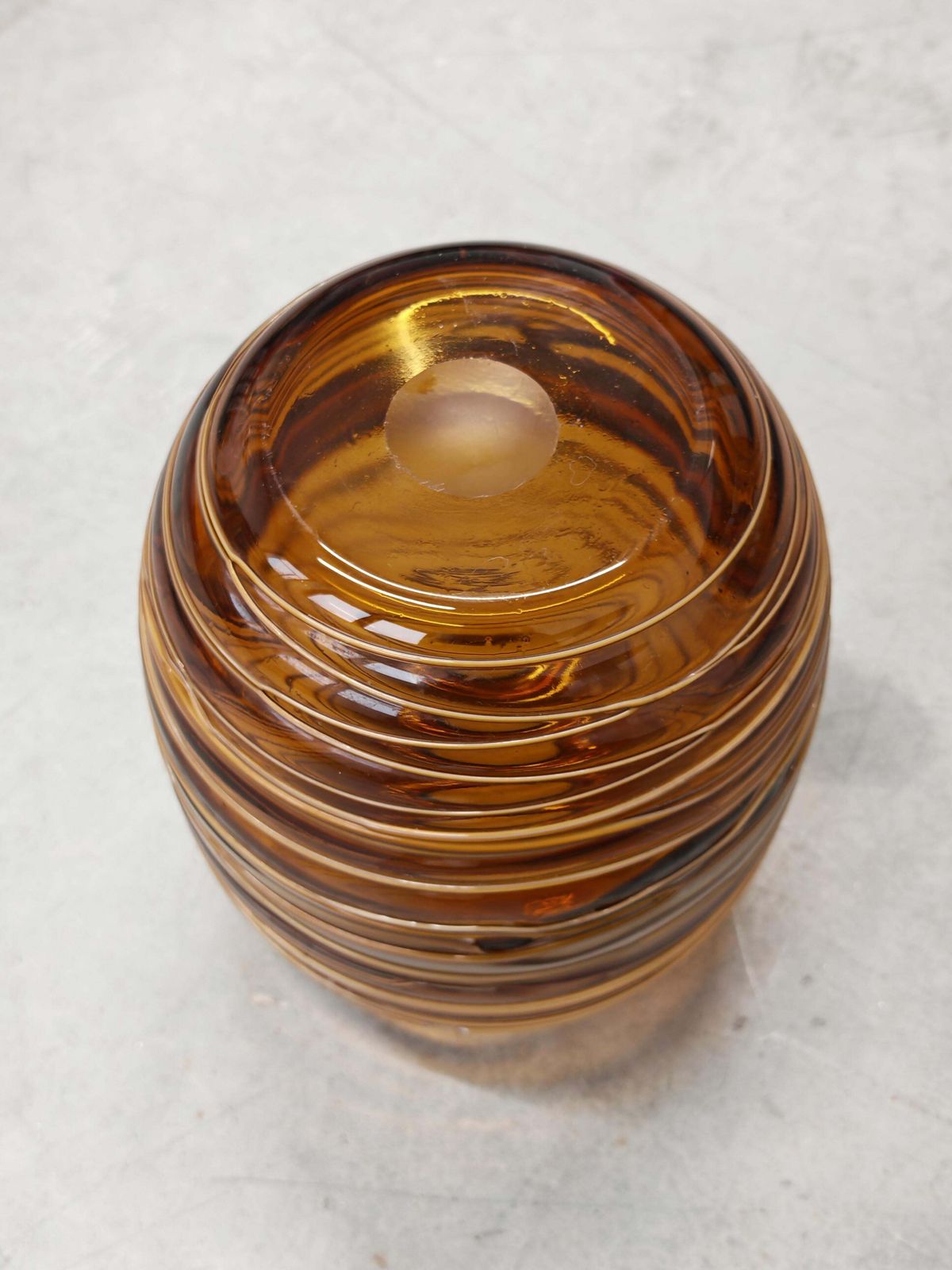 photo furniture Mid Century Murano Glass Vase In Amber Glass By Fulvio Bianconi For Venini