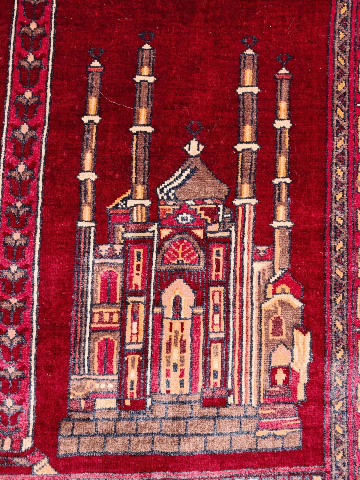 Vintage Aghan Baluch Prayer Rug With Islamic Motifs, Hand Knotted In Afghanistan photo for sale