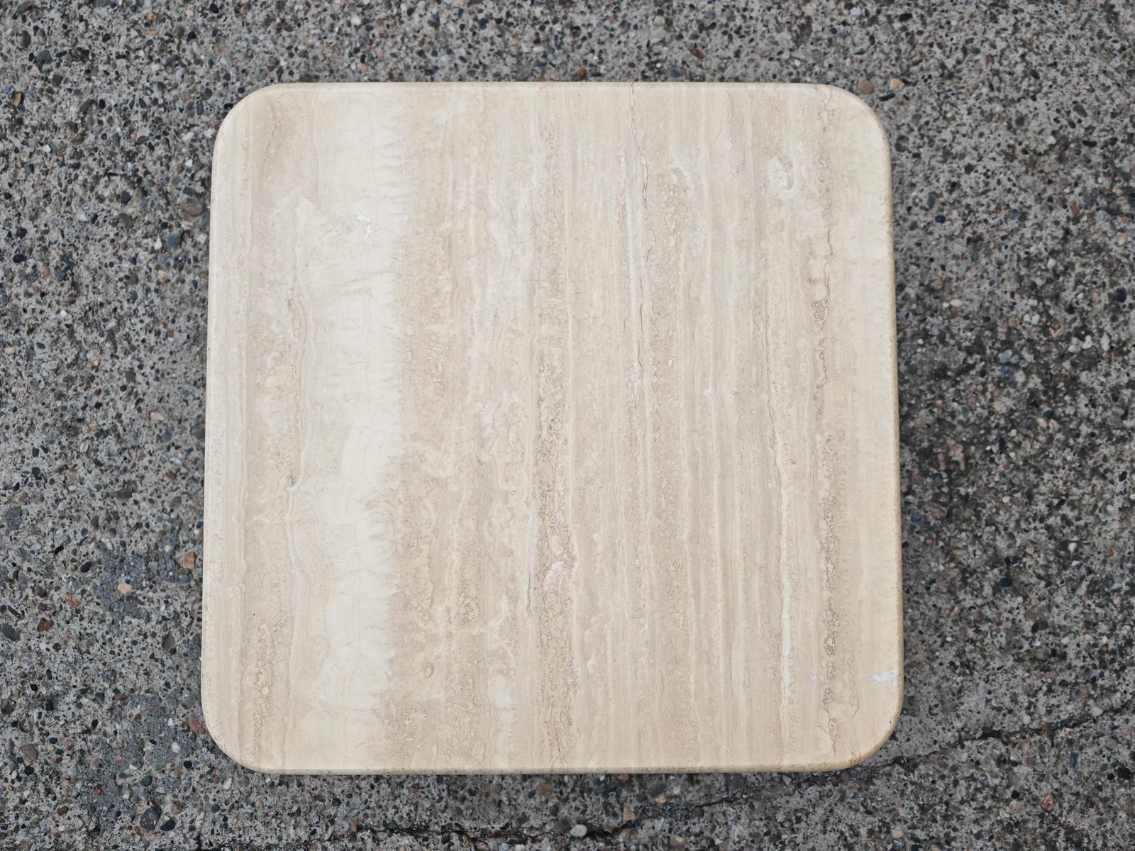 Mid Century Modern Square Shaped Coffee Table In Travertine, Italy 1970s photo Furniture