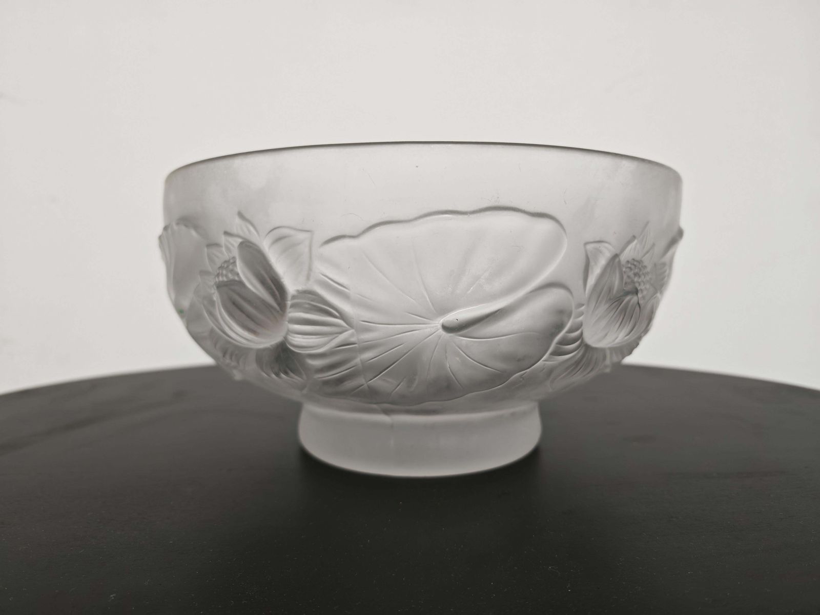 Art Deco Glass Bowl "Water Lilies" By Josef Inwald For Barolac, Czech 1930s photo buy