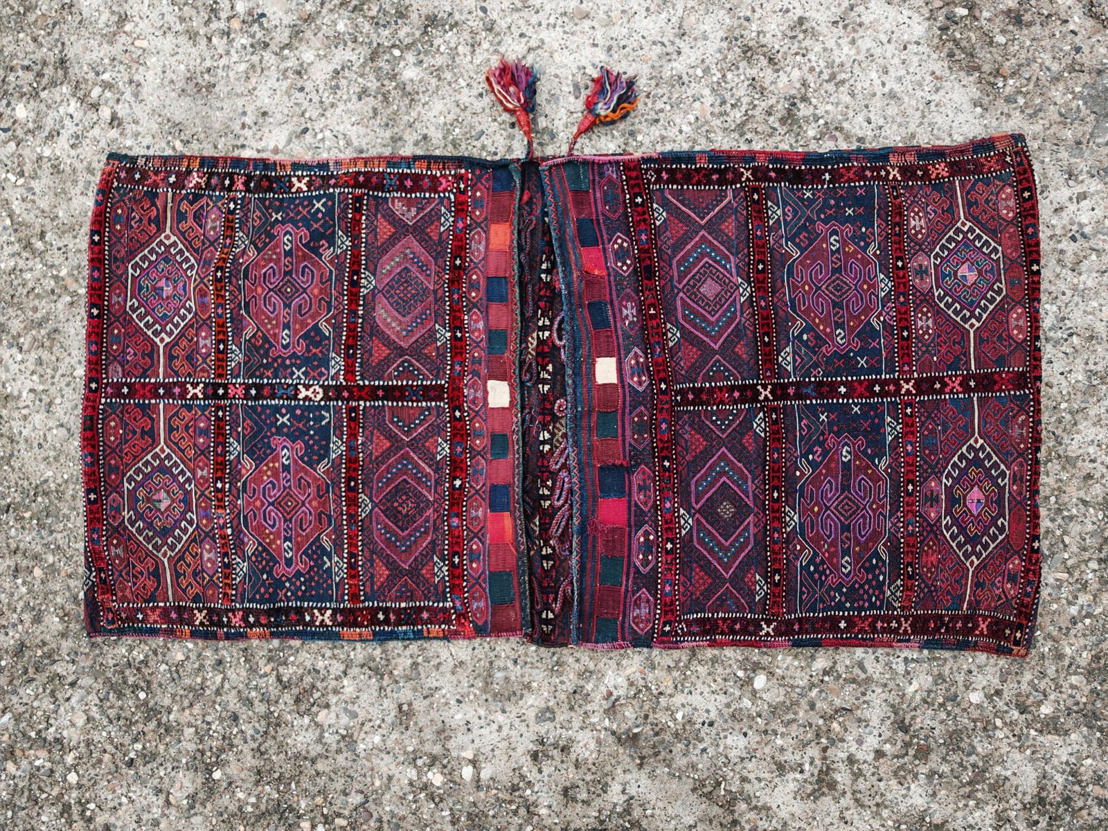 Antique Kurdish Hand Knotted Camel Saddle Rug, Herki Tribe, 19th Century photo vinterior