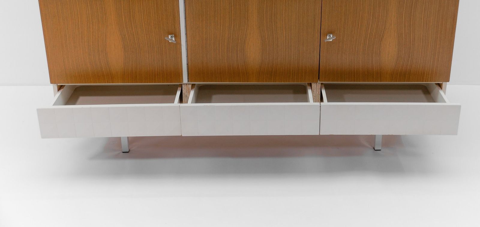 744.0 Mid Century Modern Brown & White Sideboard, 1960s photo