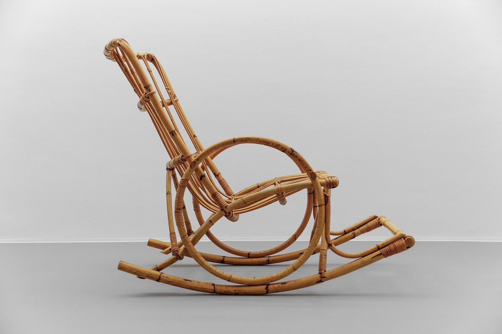 Mid Century Modern Rattan And Bamboo Rocking Chair, 1960s photo furniture