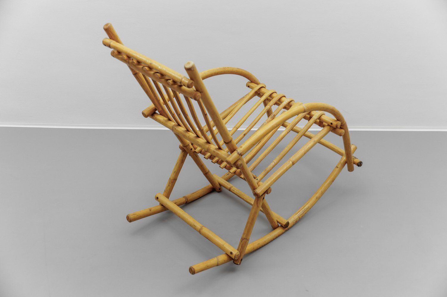 Mid Century Modern Rattan And Bamboo Rocking Chair, 1960s photo 481.0
