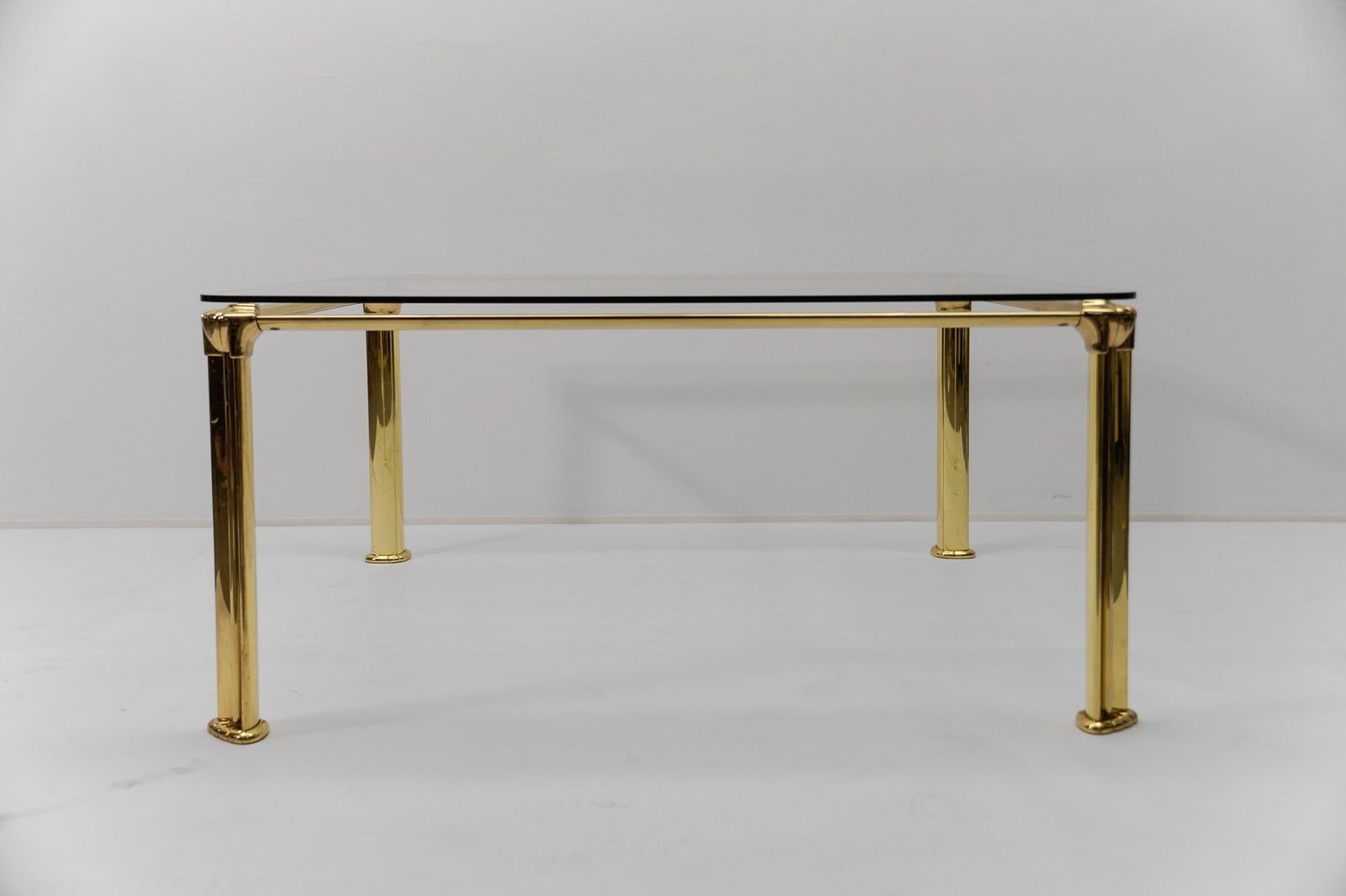 Hollywood Regency Golden Brass And Glass Coffee Table, 1970s photo furniture