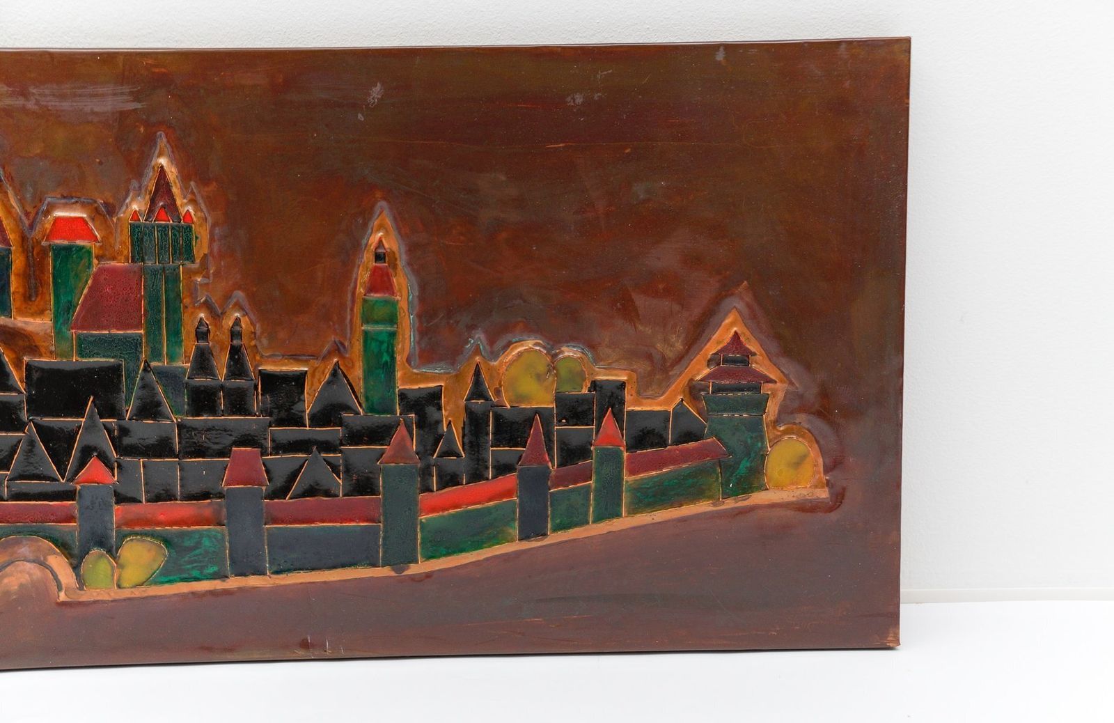 Large Artist 3d Copper Wall Art Nürnberg By Artist Fritz Flory For Graphik Baiersdorf, Germany, 1960s photo vinterior