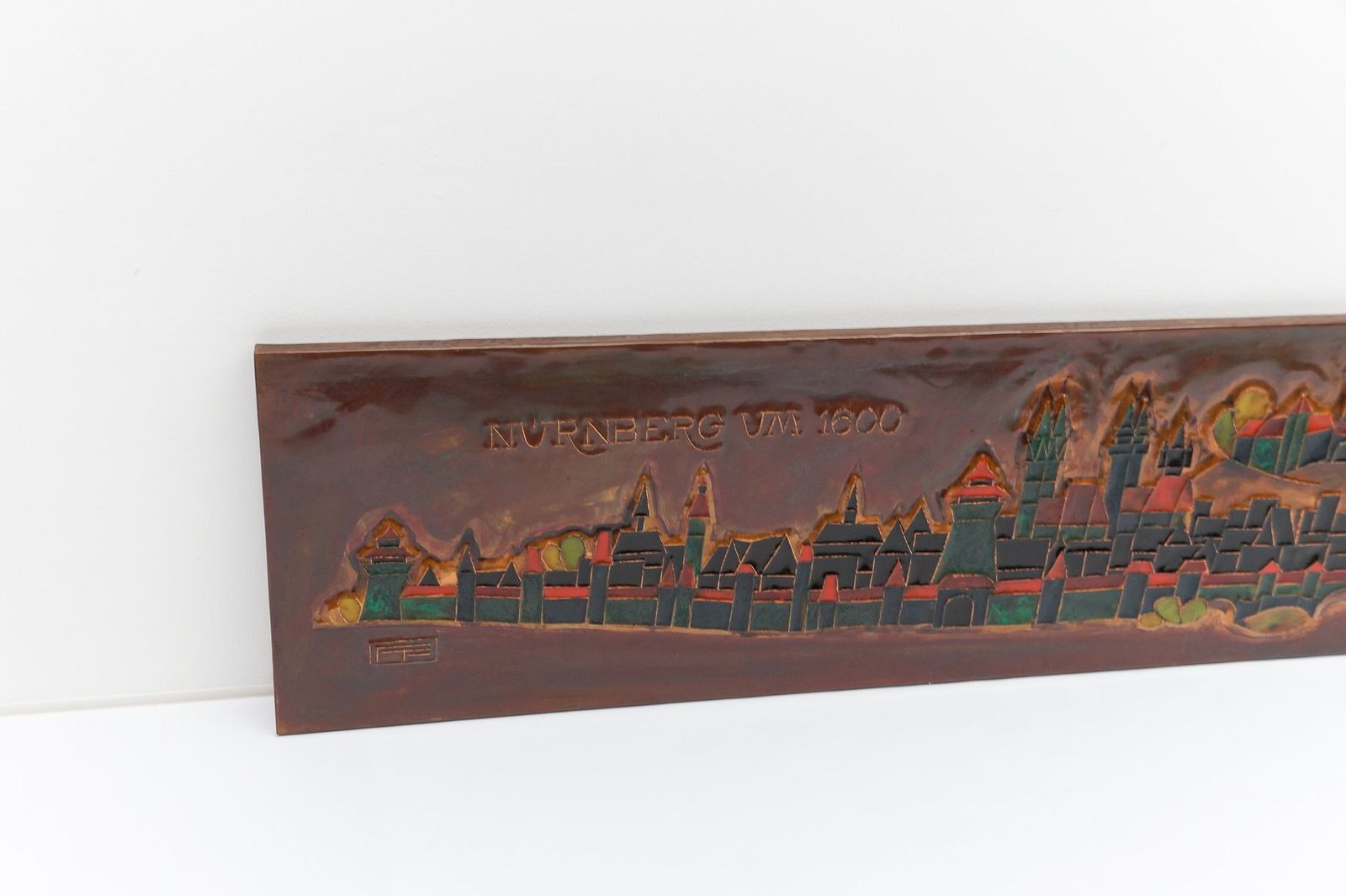 Large Artist 3d Copper Wall Art Nürnberg By Artist Fritz Flory For Graphik Baiersdorf, Germany, 1960s photo vintage