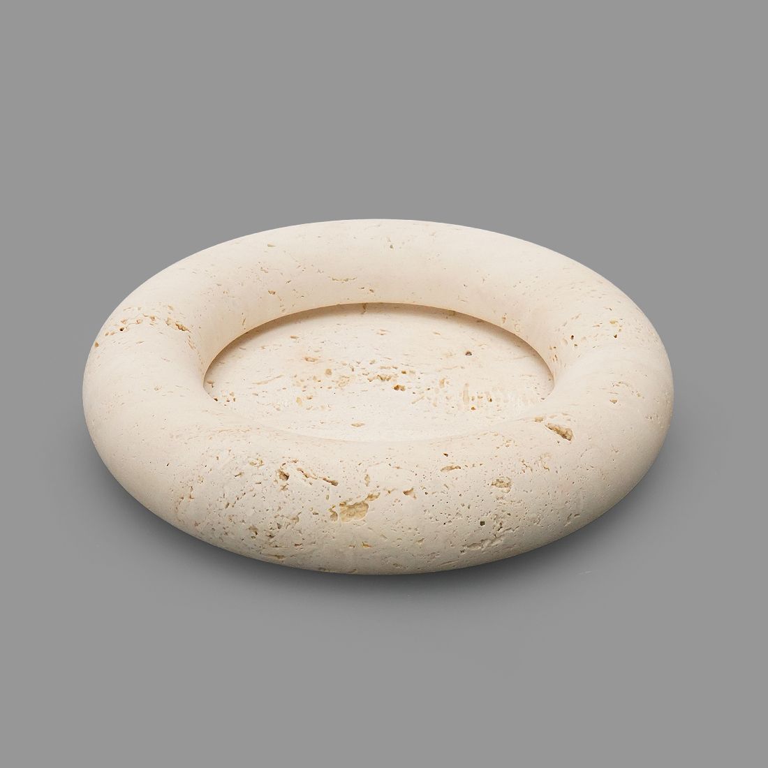 “Voltero” Travertine Bowl By Pier Alessandro Giusti And Egidio Di Rosa For Up & Up, 1970s photo vinterior
