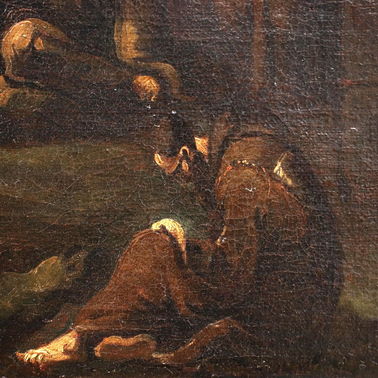 The Monk's Lunch Oil On Canvas Genoese School Italy XVIII C photo vinterior