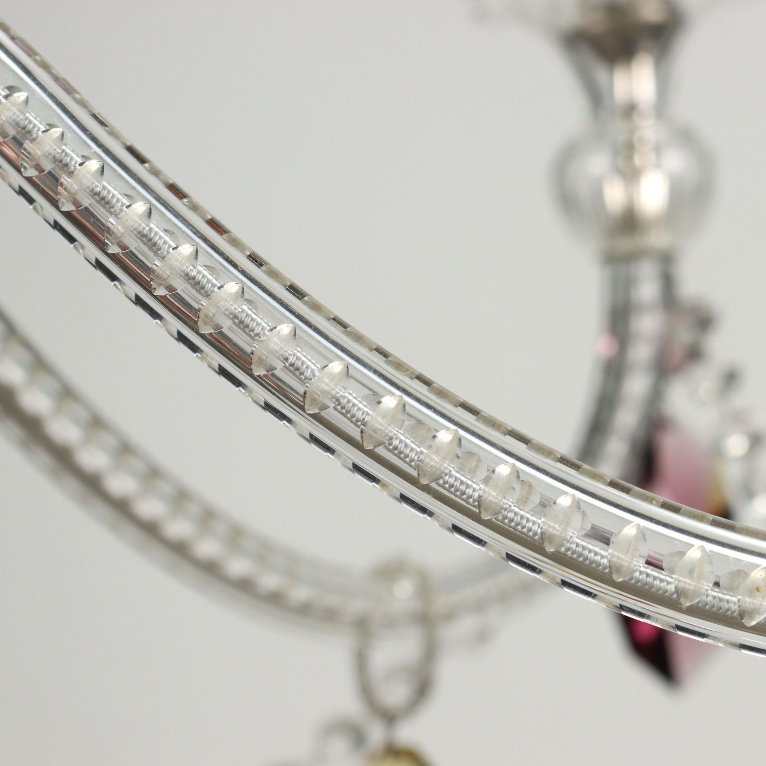 Antique Chandelier 6 Lights Glass Italy XX Century photo vinterior