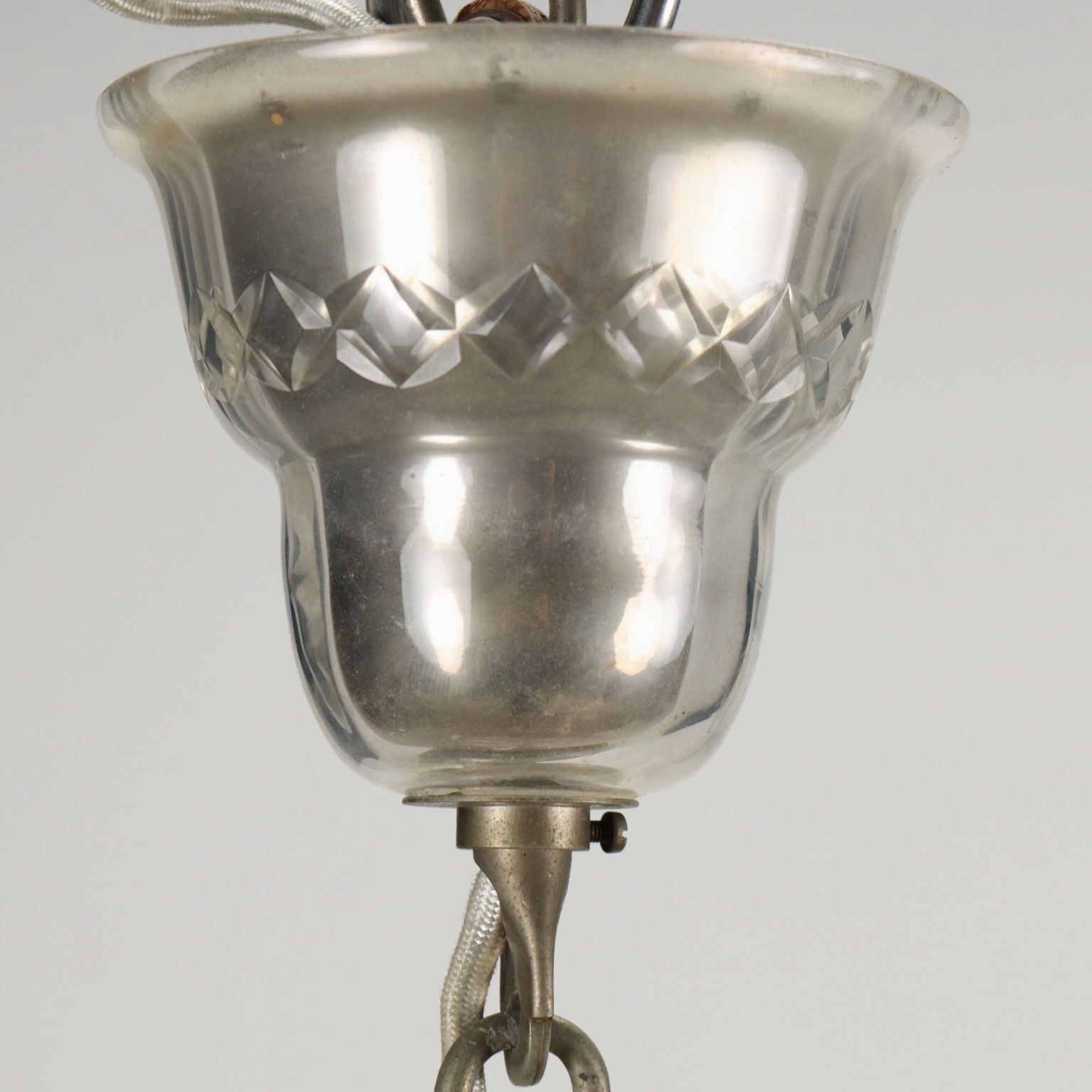 photo for sale Antique Chandelier 6 Lights Glass Italy XX Century