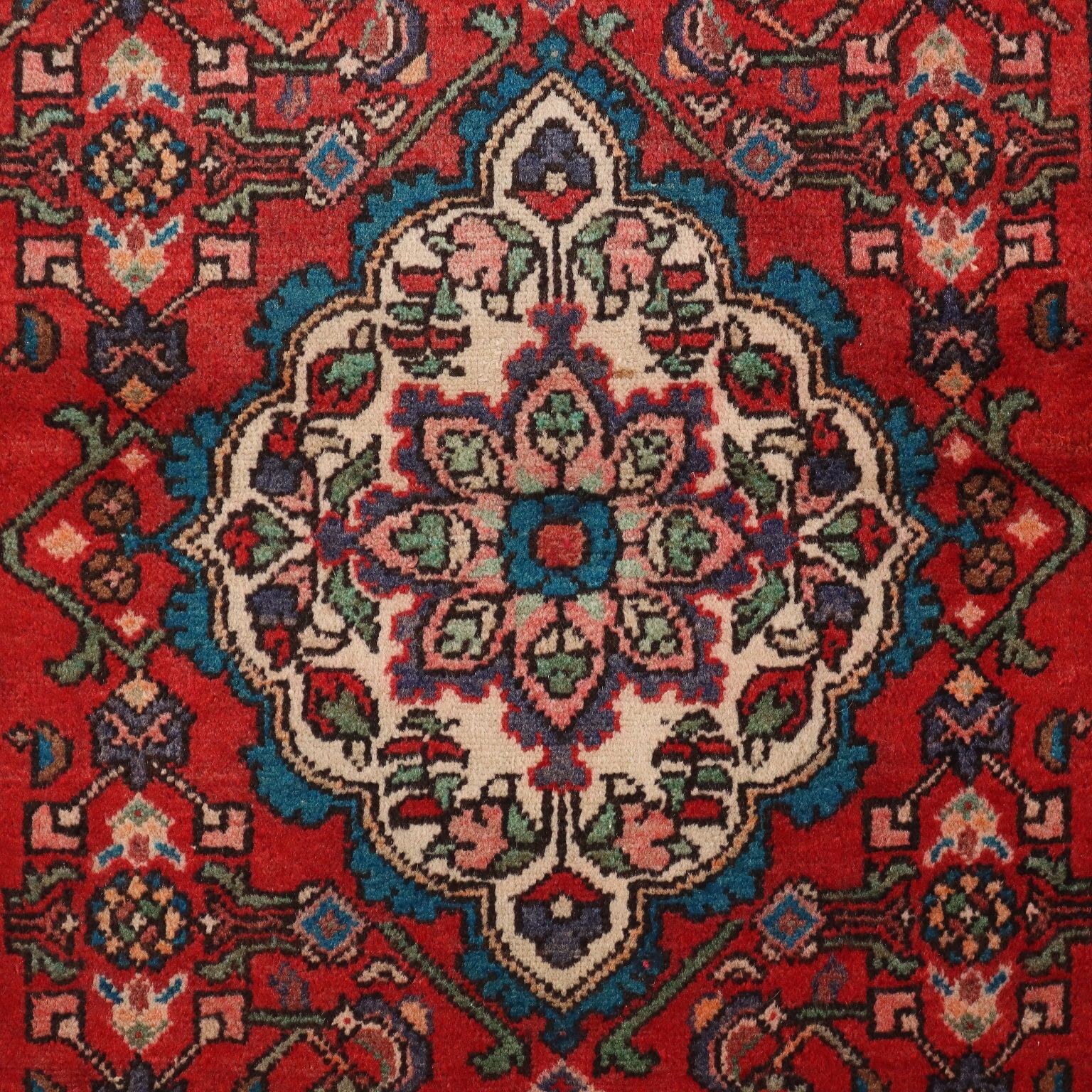 Antique Asian Carpet Cotton Wool Heavy Knot 116 X 41 In photo for sale