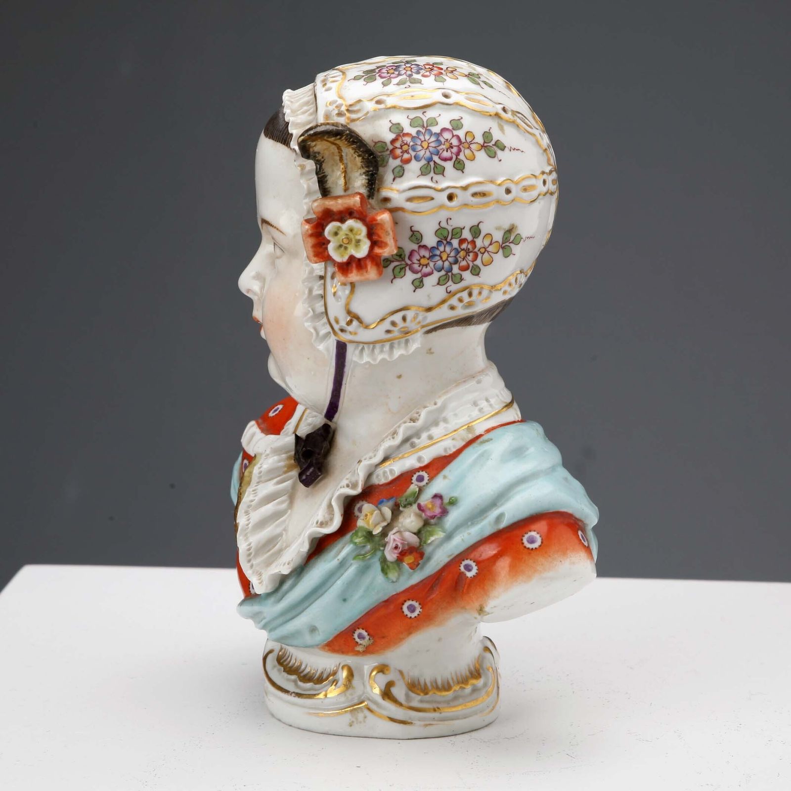 Antique Half Bust Porcelain Of Chelsea XIX Century photo for sale