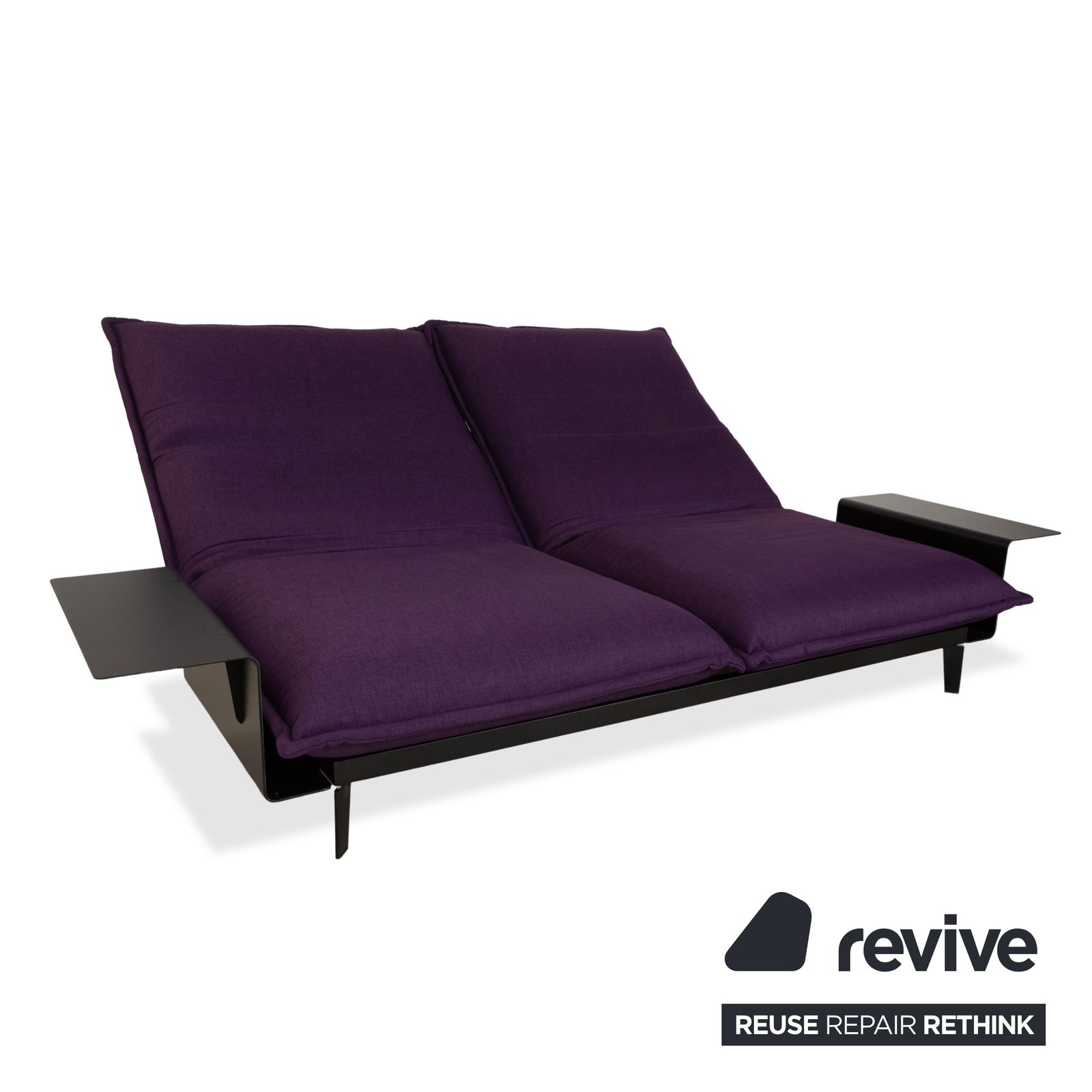Rolf Benz Nova Fabric Two Seater Purple Aubergine Manual Function Sofa photo vinterior