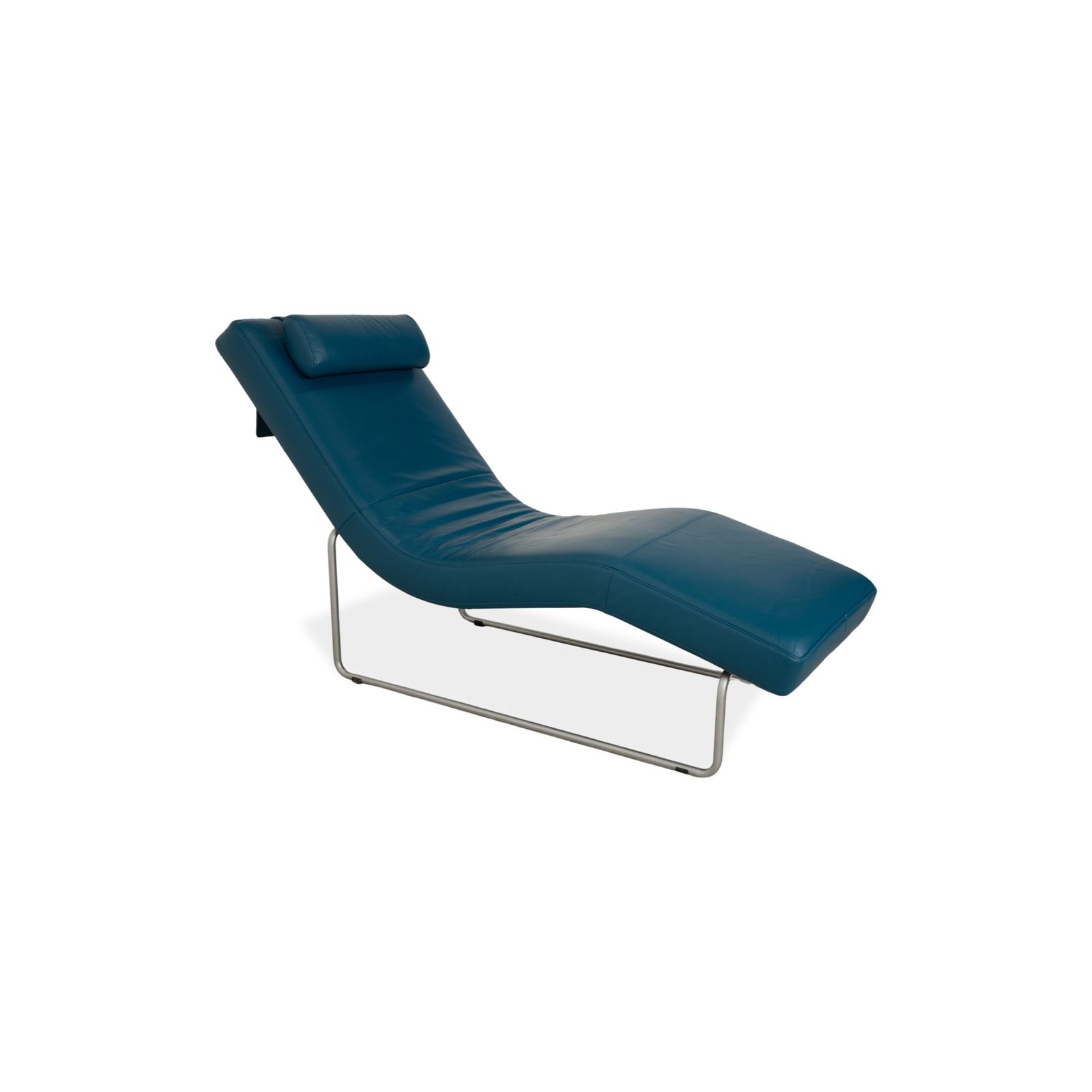 Rolf Benz 680 Leren Chaise Lounge Petrolblauw Manuele Functie photo for sale
