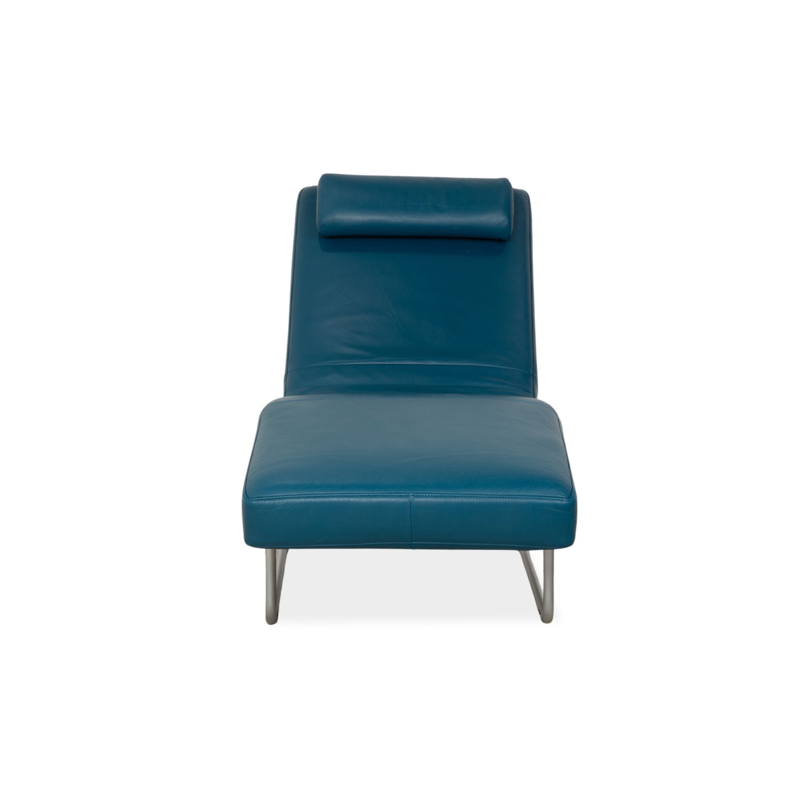 Mobilier Méridienne Rolf Benz 680 en cuir bleu pétrole, fonction manuelle photo