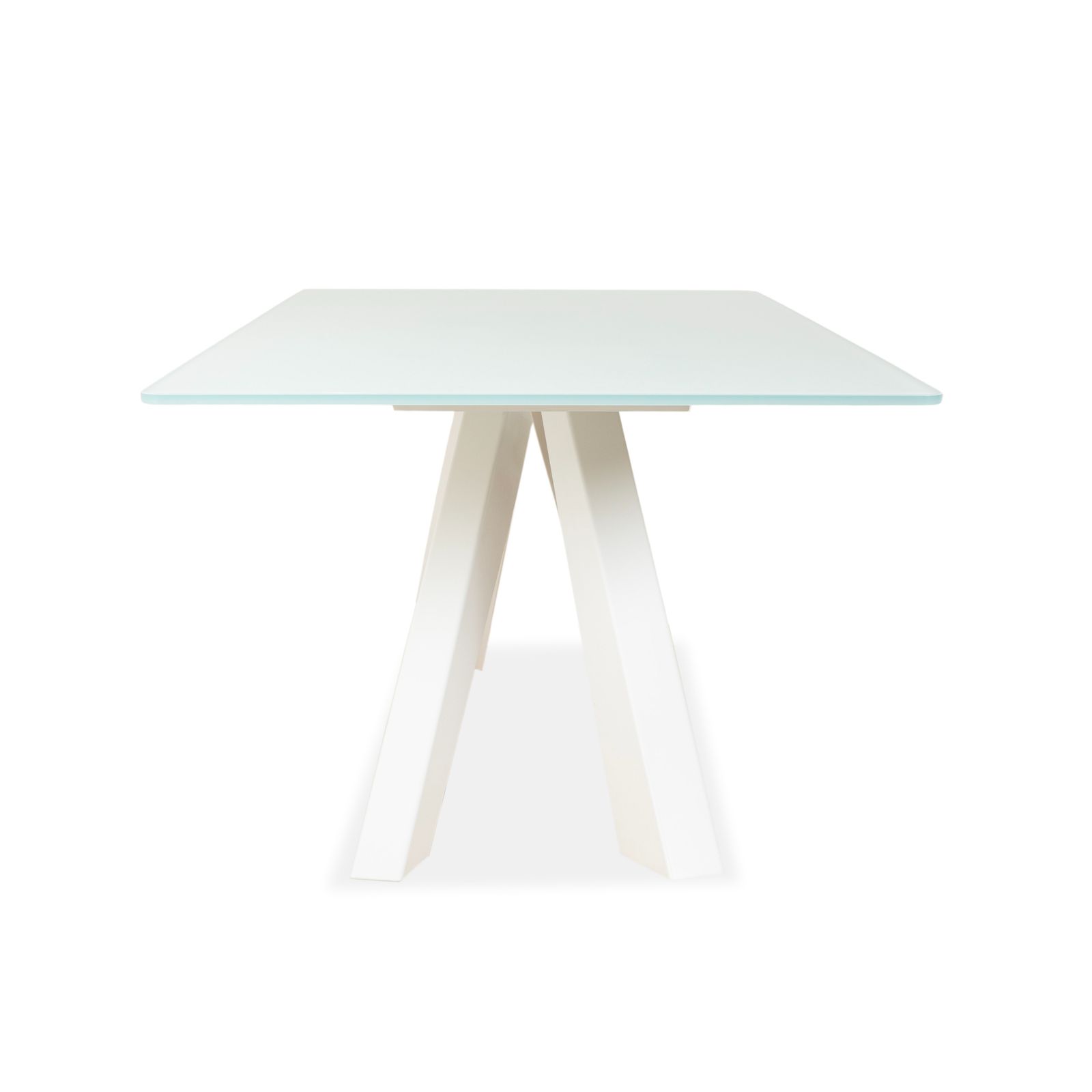 Table à manger Bonaldo Big Glass blanche photo vintage
