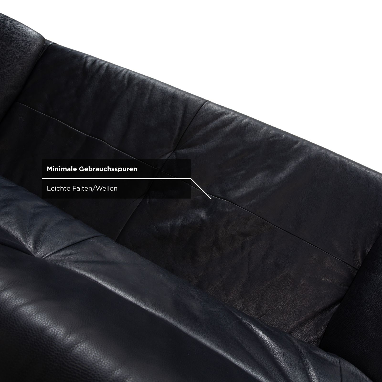 photo furniture Canapé 2 places Rolf Benz BMP 418 en cuir bleu foncé