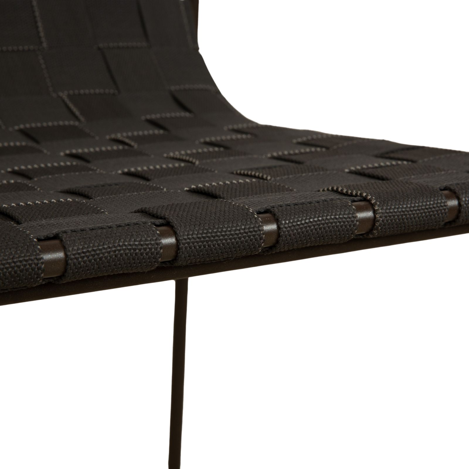 Lot de 4 chaises Andreu World Trenza en métal, brun anthracite, avec accoudoirs photo Mobilier