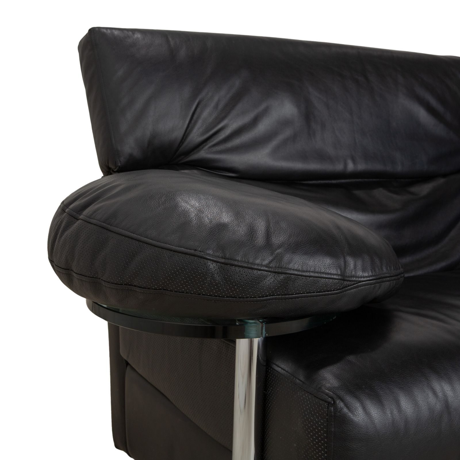 B&B Italia Arca Leather Three Seater Black Manual Function Sofa photo Furniture