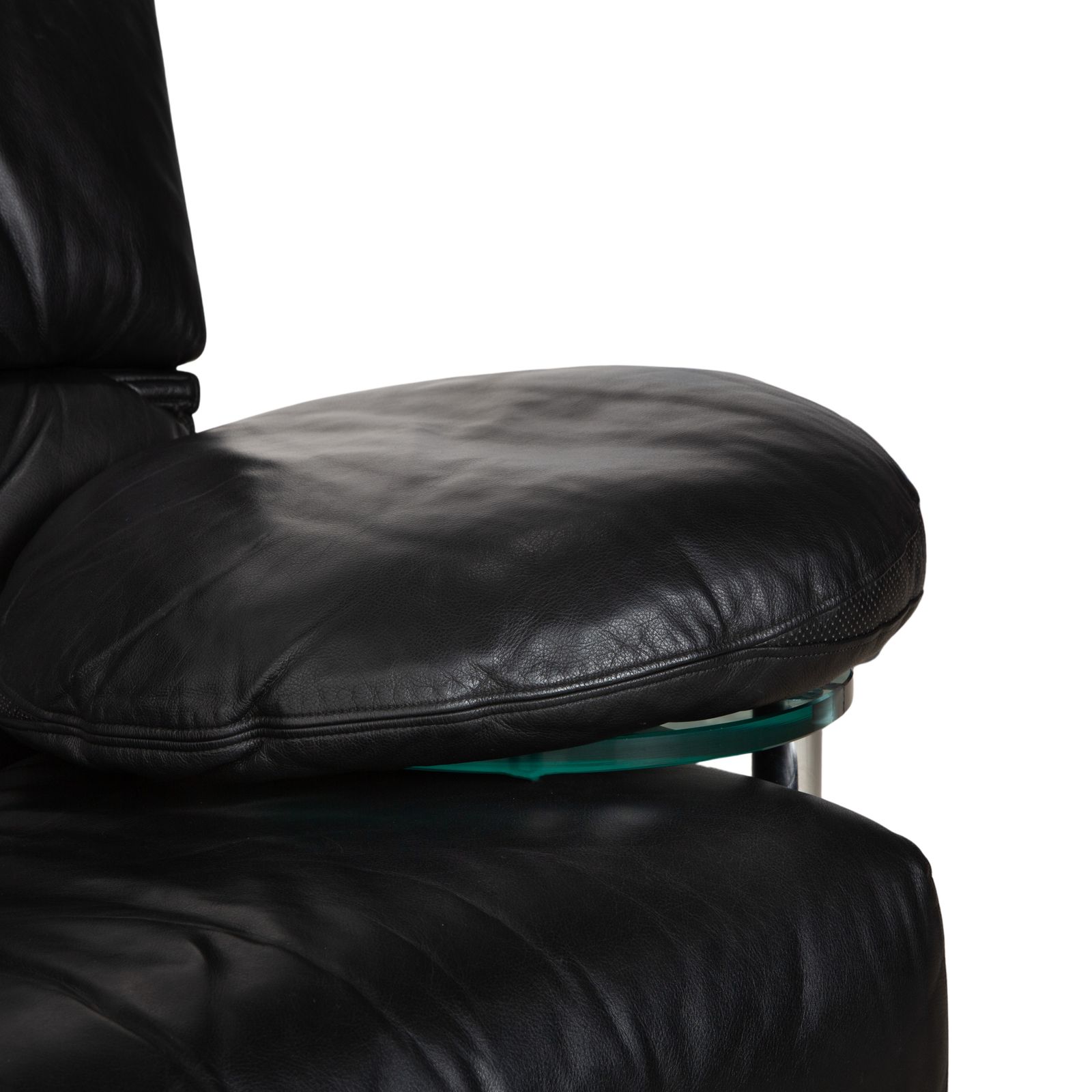 B&B Italia Arca Leather Three Seater Black Manual Function Sofa photo buy
