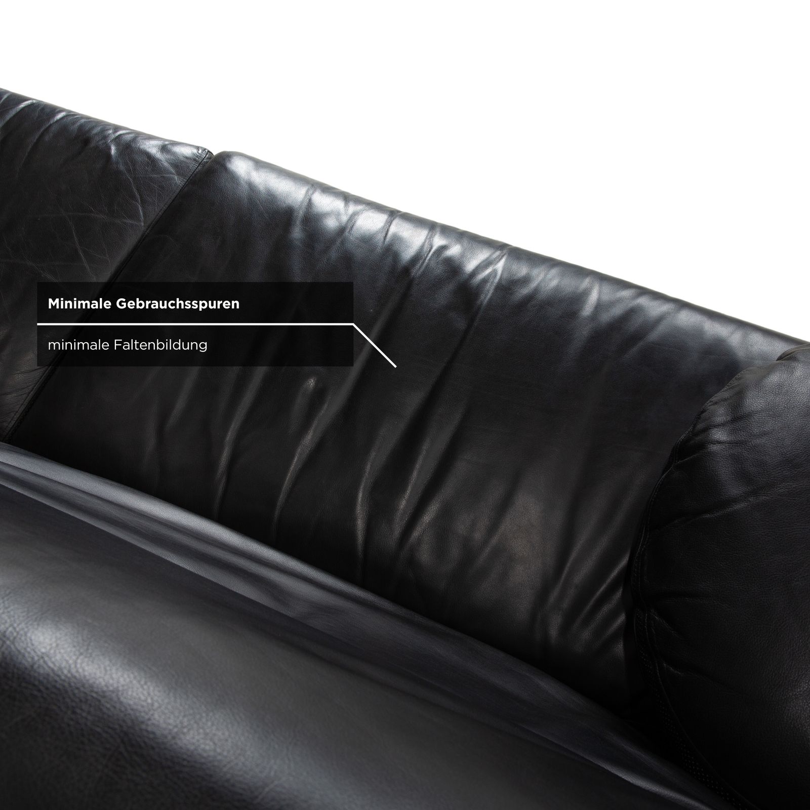 B&B Italia Arca Leather Three Seater Black Manual Function Sofa photo vintage
