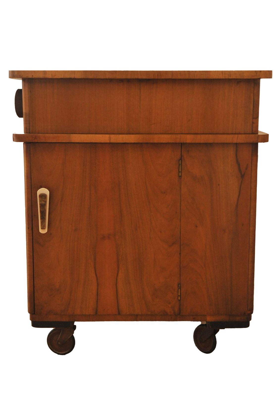 Furniture Art Deco "Multibeau" Cocktail Bar Cart Made Of Burr Walnut Veneer 1930's photo