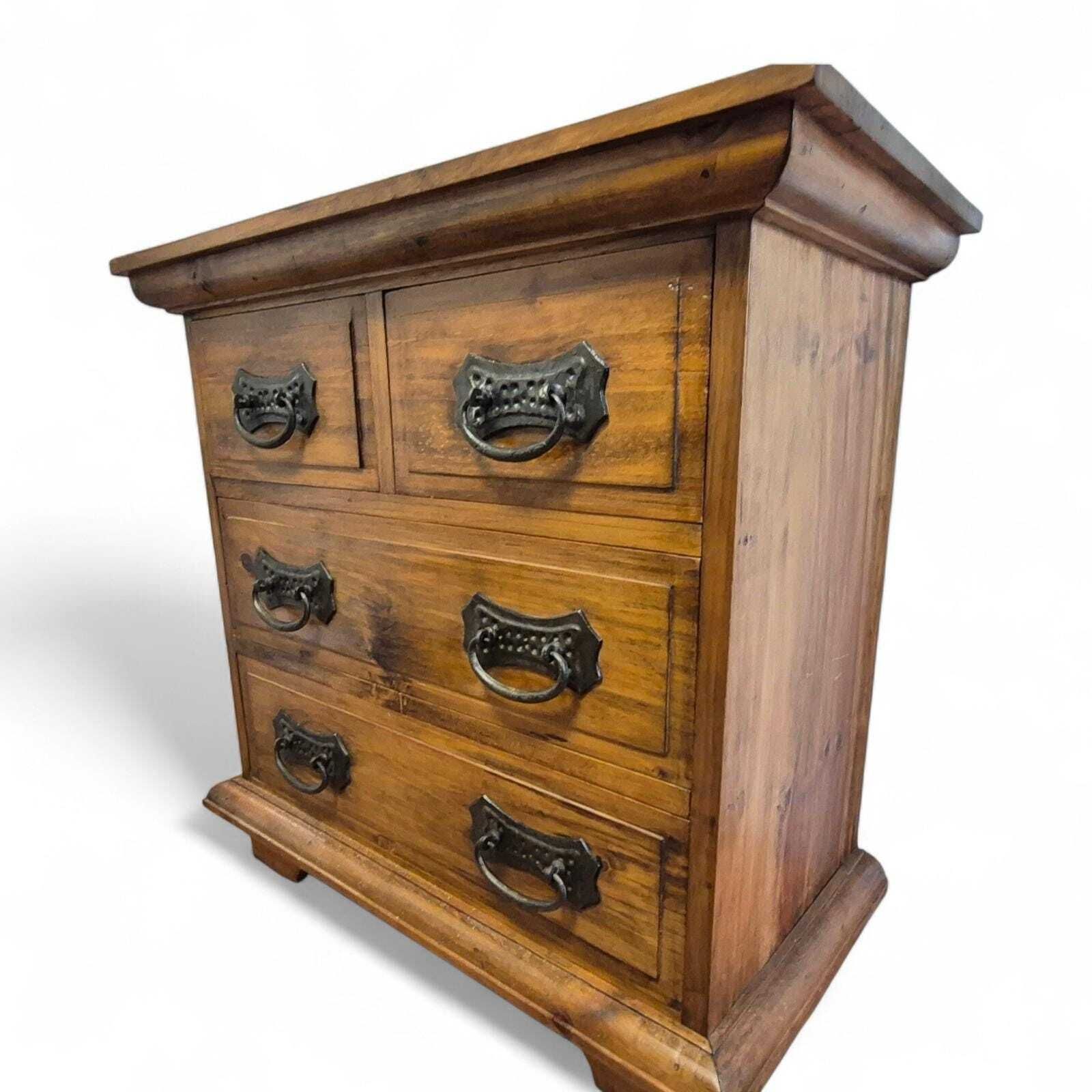 Antique Style Solid Sheesham Wood Chest Of Drawers – Rustic Farmhouse Storage – Country Cottage Furniture photo Furniture