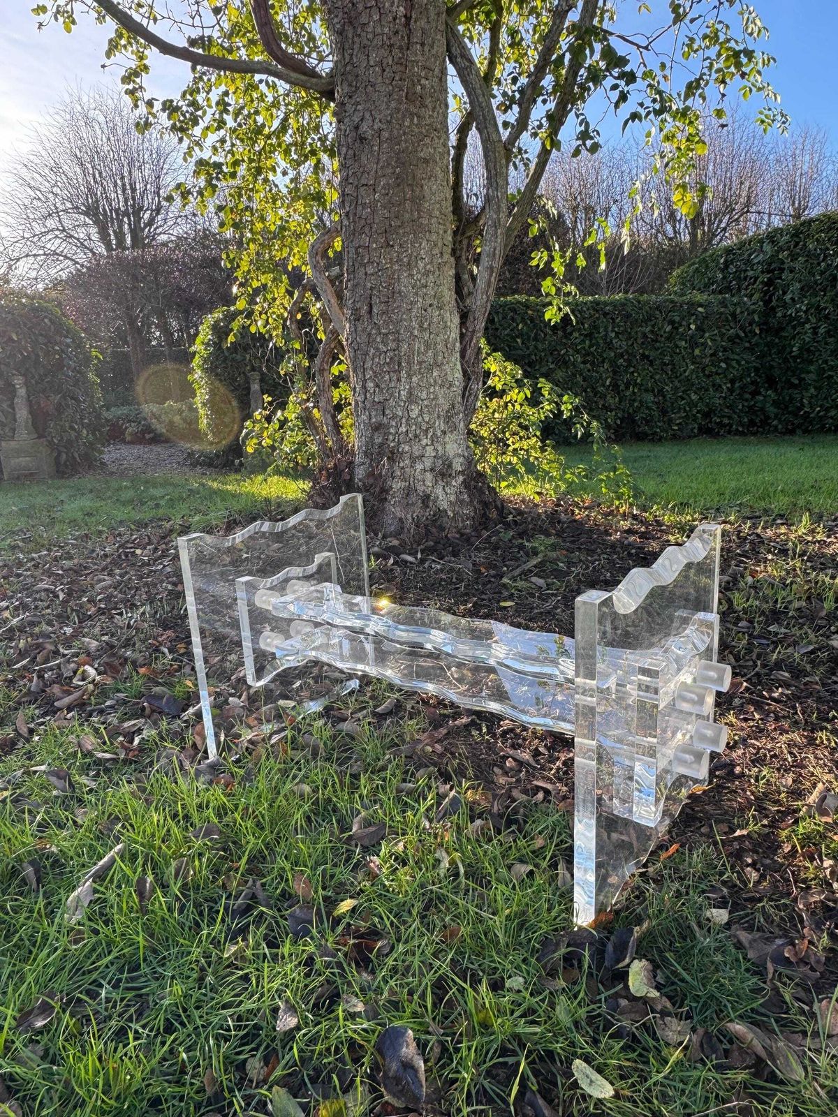 Hollywood Regency Lucite/Plexiglass Coffee Table With Glass Top 1953 photo 1250.0