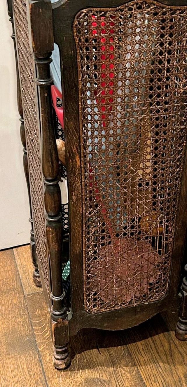 Vintage Wooden Umbrella Stand With Cane Panels   Early 20th Century photo furniture