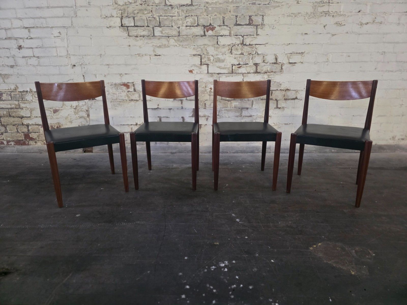 Set Of 4 Teak Mid Century Dining Chairs Frem Rojle
