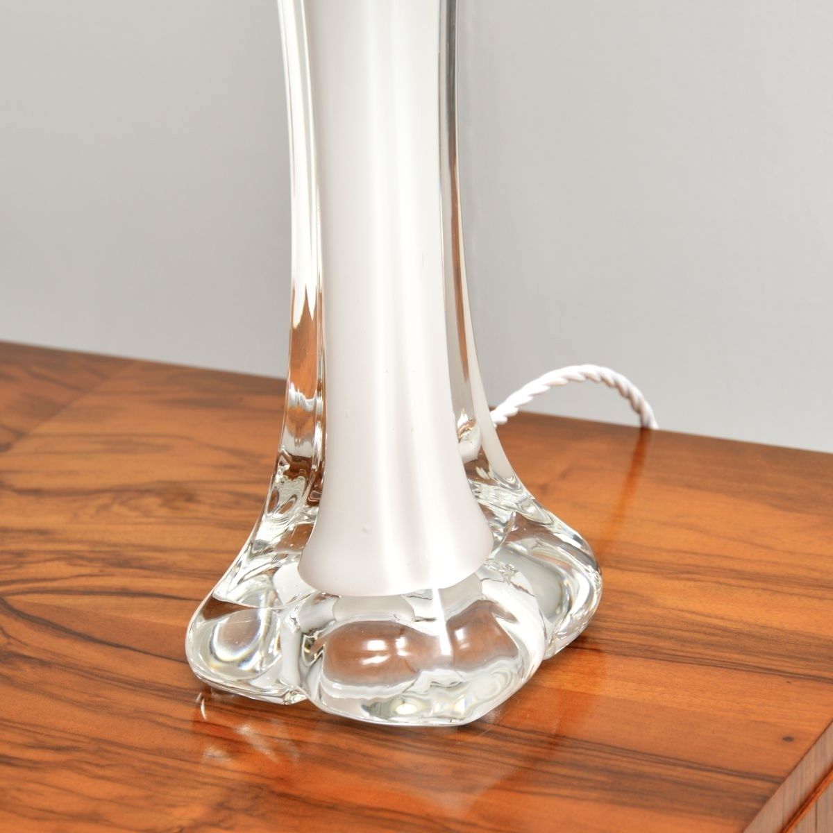 Pair Of Vintage Swedish Glass Table Lamps By Paul Kedelv For Flygsfors photo Lighting