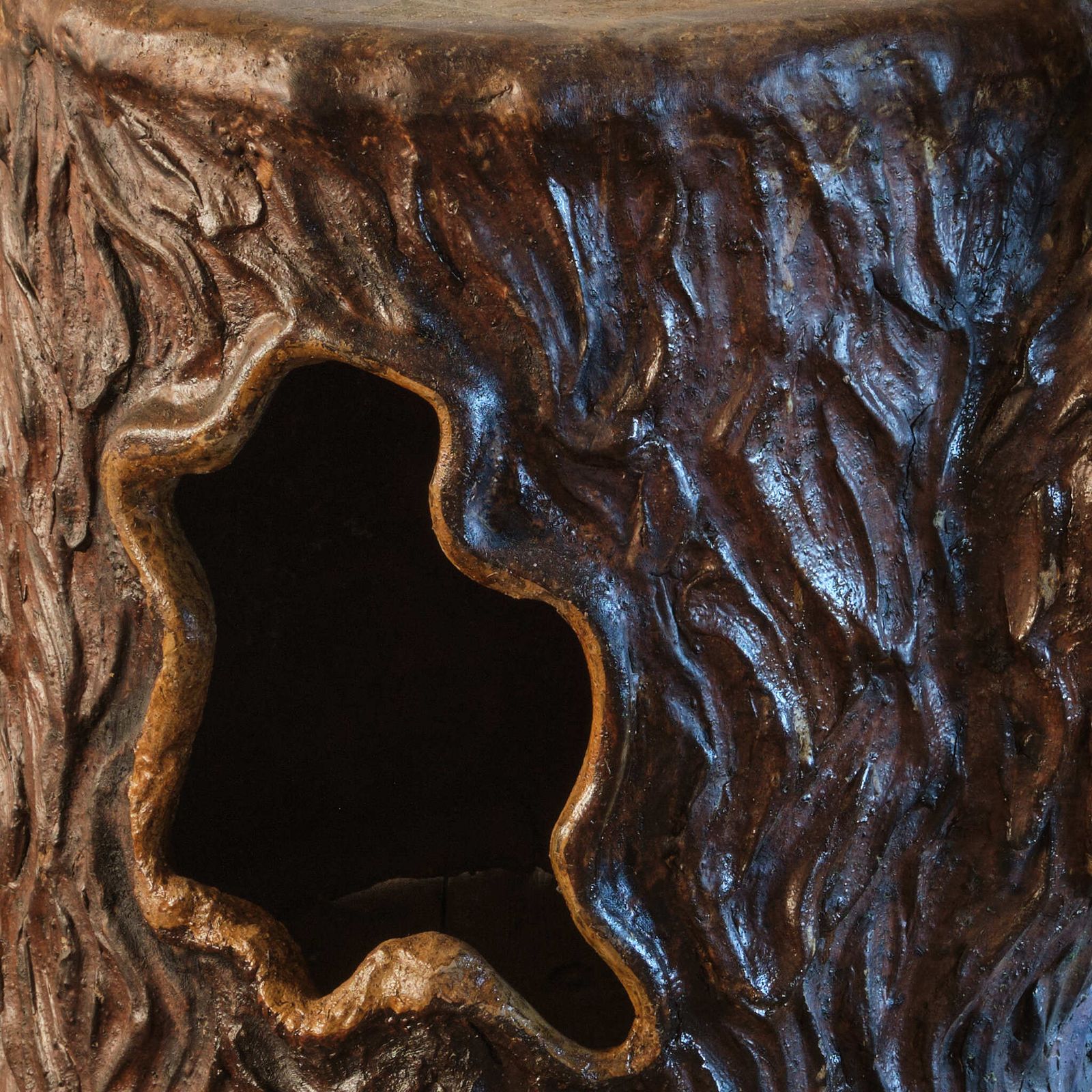 photo furniture 19th Century Salt Glazed Faux Bois Strawberry Planters