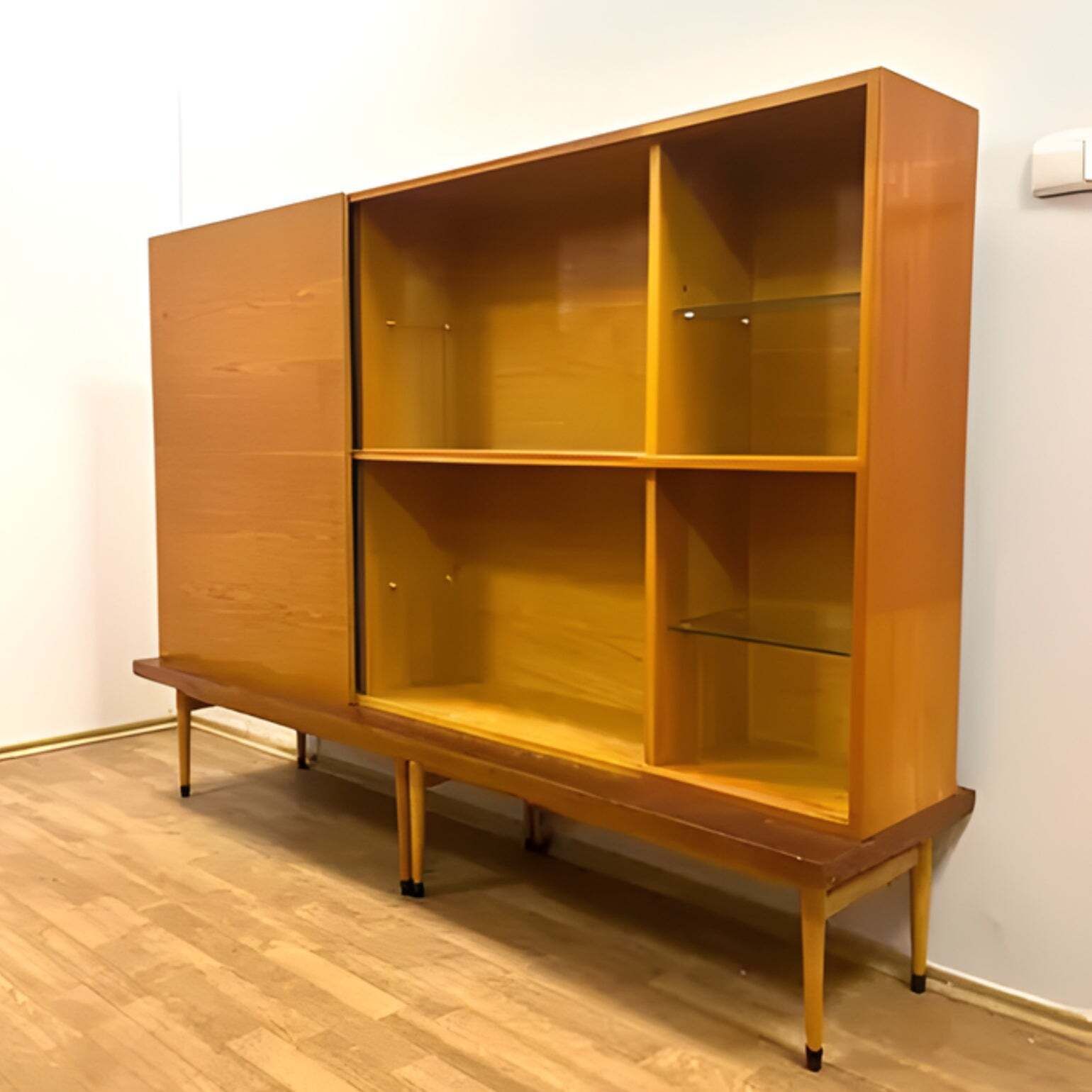 Retro Cabinet / Bookcase, Brussels Style, 1960s
