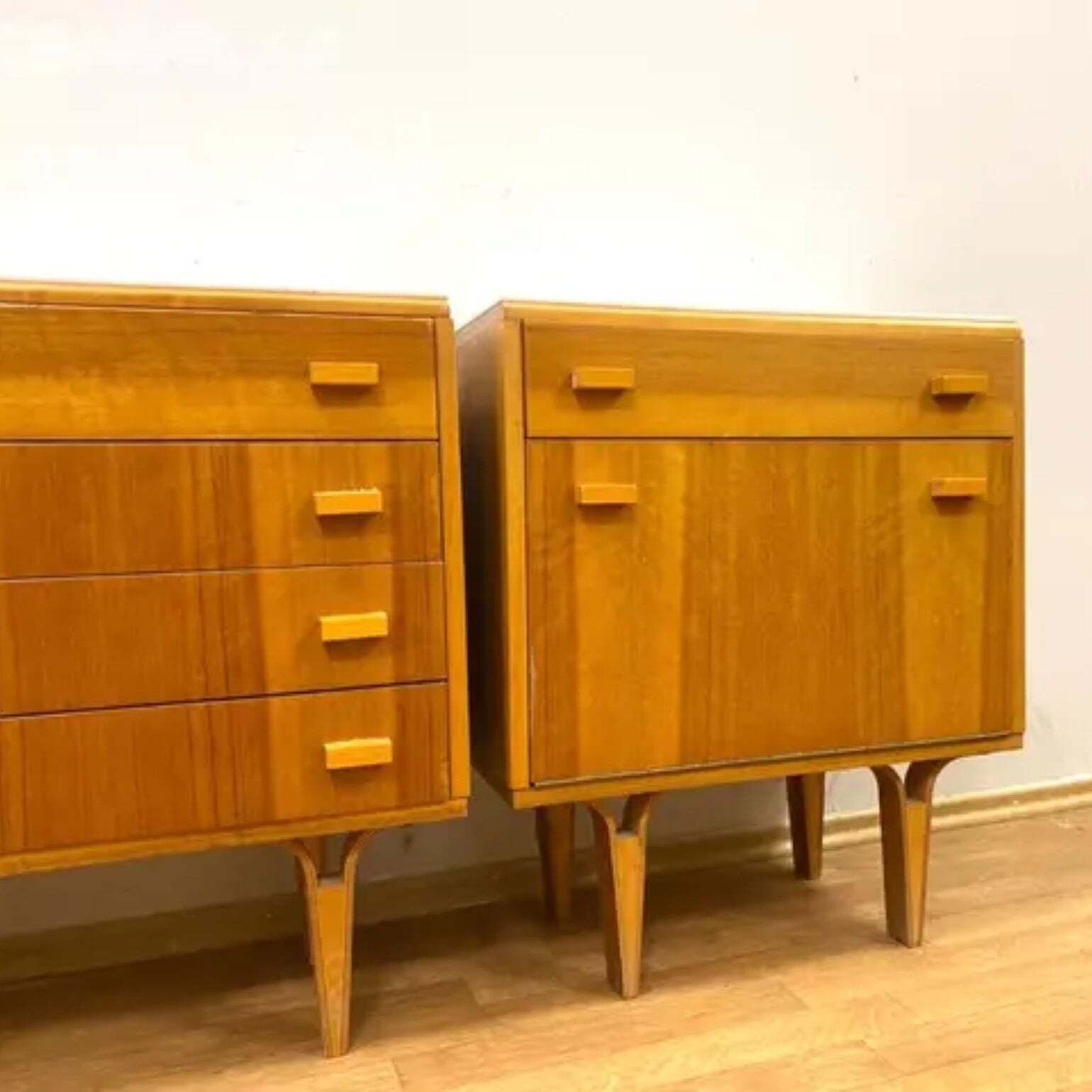 photo furniture Set Of 2 Retro Cabinets By F. Mezulánik, Brussels Style, 1960s