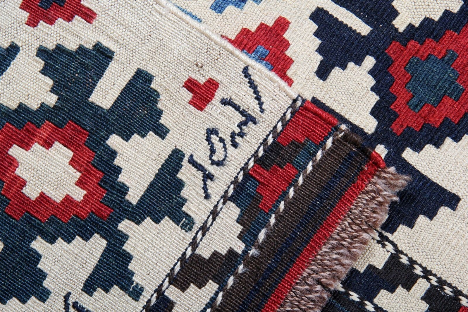 Shirvan Kilim Runner Rug 1940s Tribal Striped Geometric Wool 340x160cm photo vinterior
