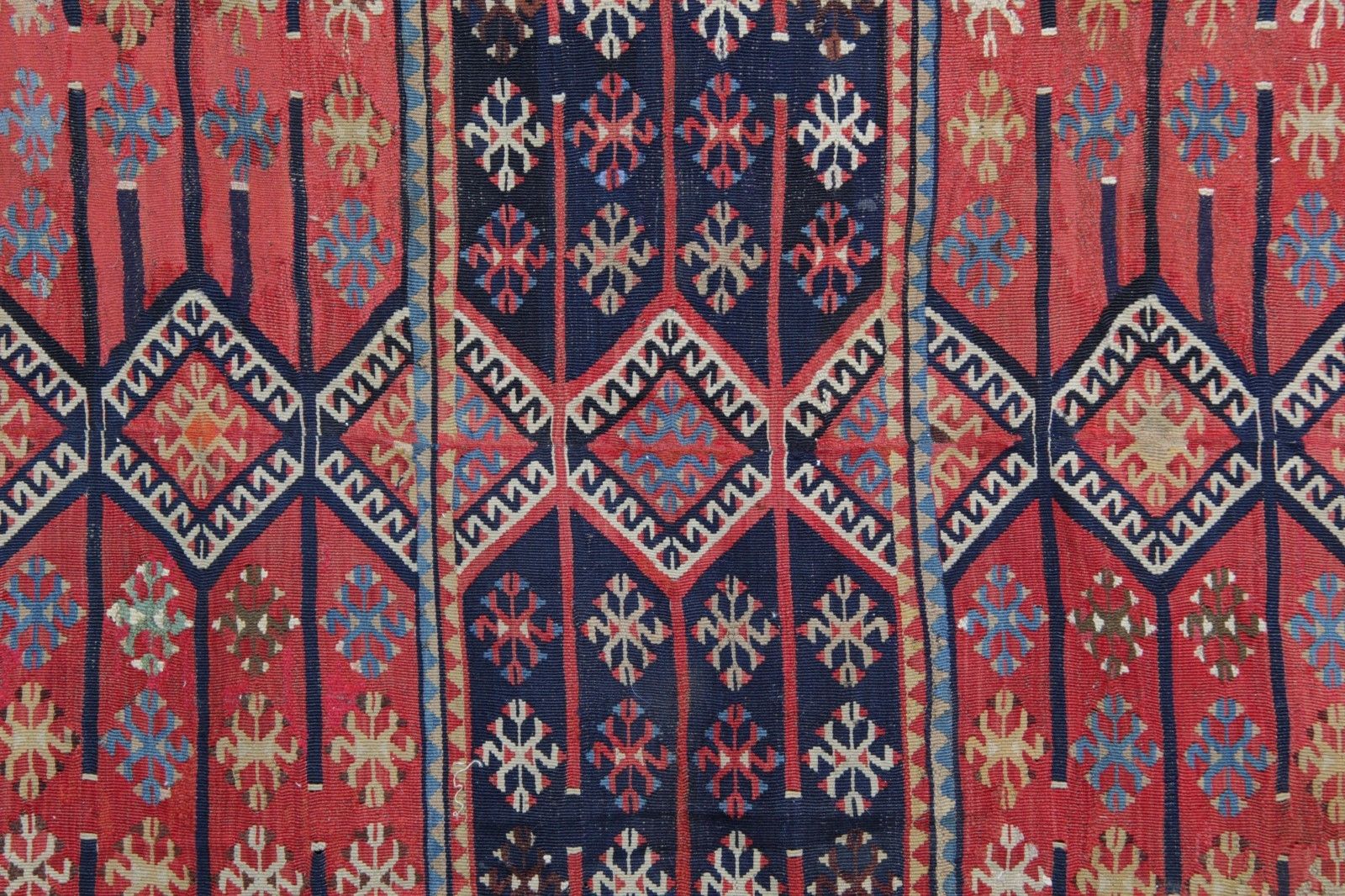 Antique Turkish Kilim Rug 1880s Tribal Geometric Wool Flatweave 355x229cm photo vinterior