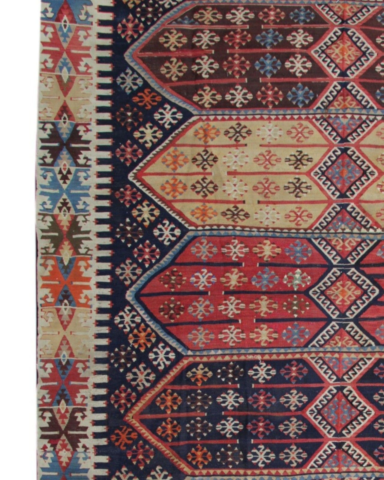 Antique Turkish Kilim Rug 1880s Tribal Geometric Wool Flatweave 355x229cm photo buy