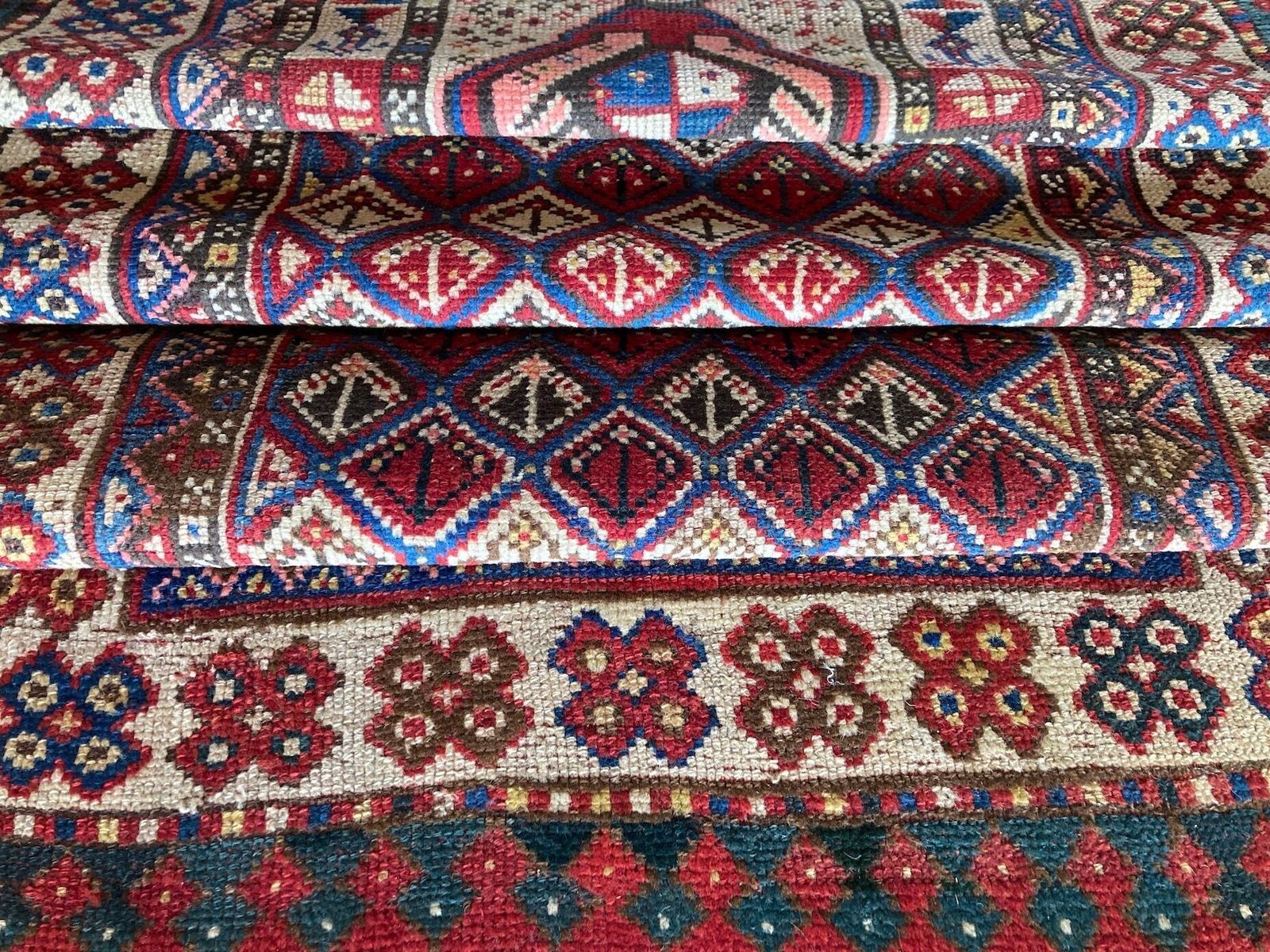 photo vinterior Antique Caucasian Gendje Prayer Rug 1.90m X 0.98m
